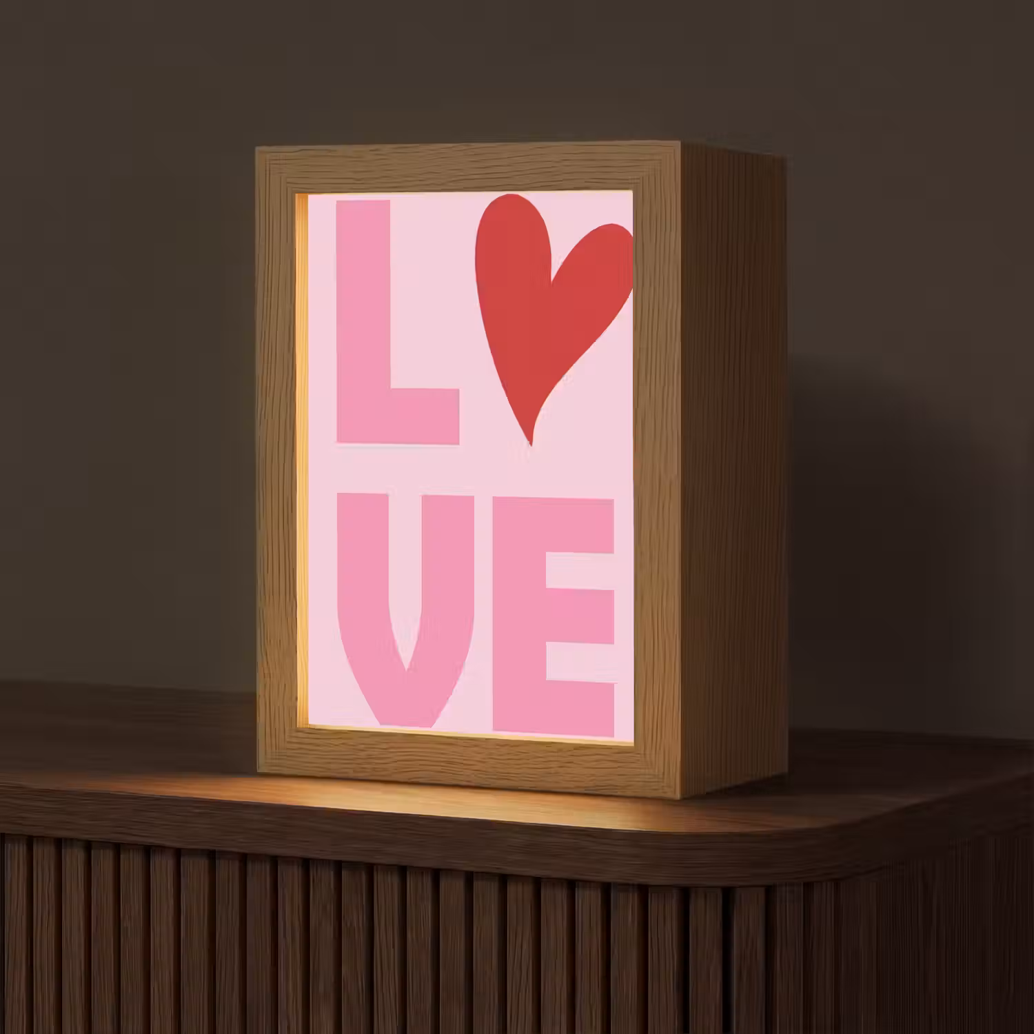 Love - Roze - Hart - Valentijn Light Box met kabel (Tafellamp) klein -z3d_website