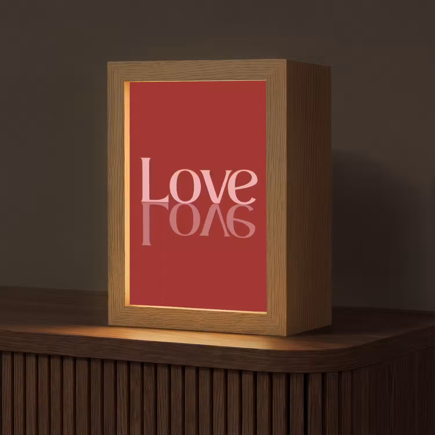 Love - Spiegeling - Rood Light Box met kabel (Tafellamp) klein -z3d_website