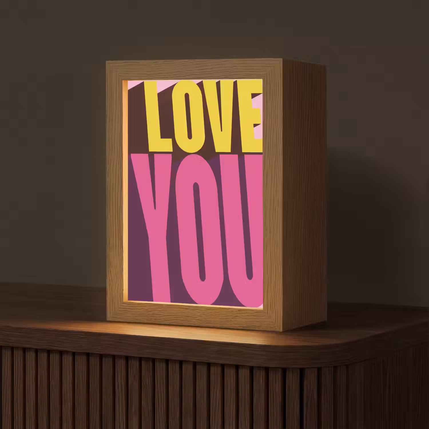 Love - Tekst - Roze - Valentijn Light Box met kabel (Tafellamp) klein -z3d_website