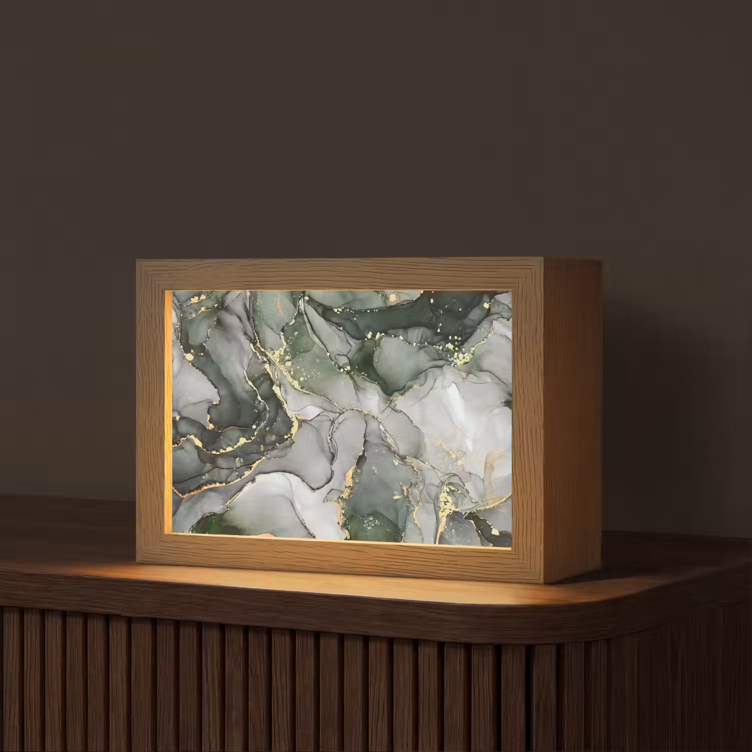 Luxe - Marmer - Groen Light Box met kabel (Tafellamp) klein -z3d_website