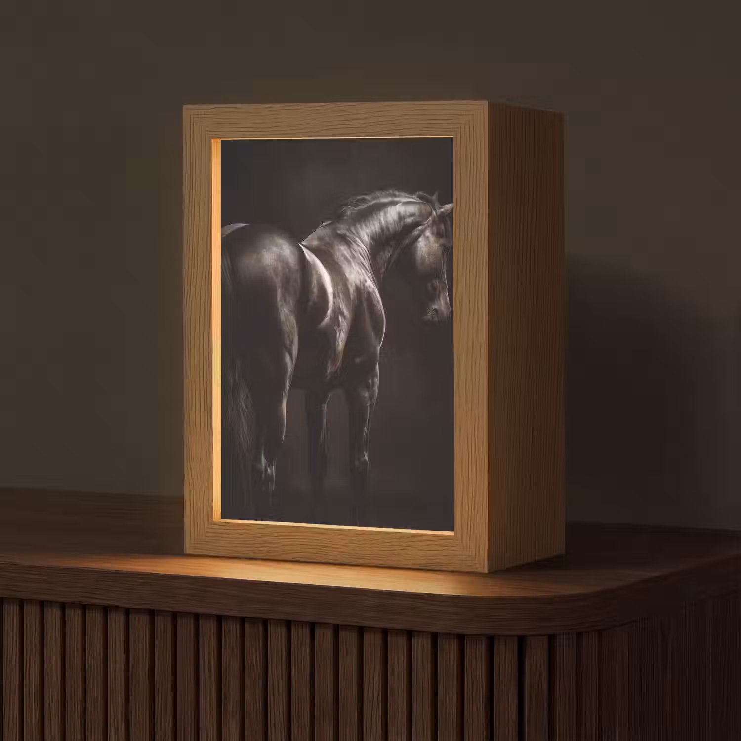 Krachtig - Paard - Donker Light Box met kabel (Tafellamp) klein -z3d_website