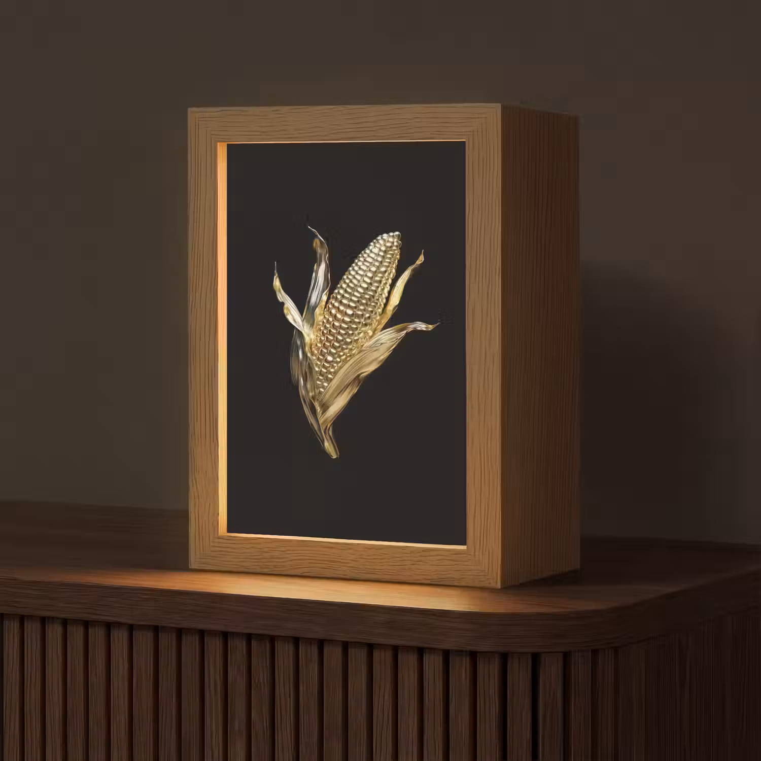 Mais - Eten - Goud - Zwart Light Box met kabel (Tafellamp) klein -z3d_website