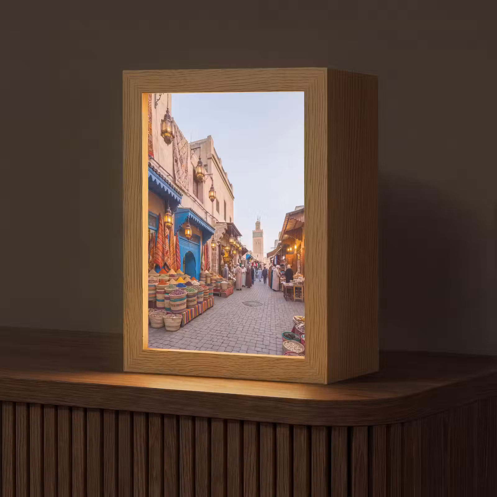 Tischlampe - Markt – Orientalisch – Farbenfroh - Markt - Oosters - Kleurrijk Light Box met kabel (Tafellamp) klein