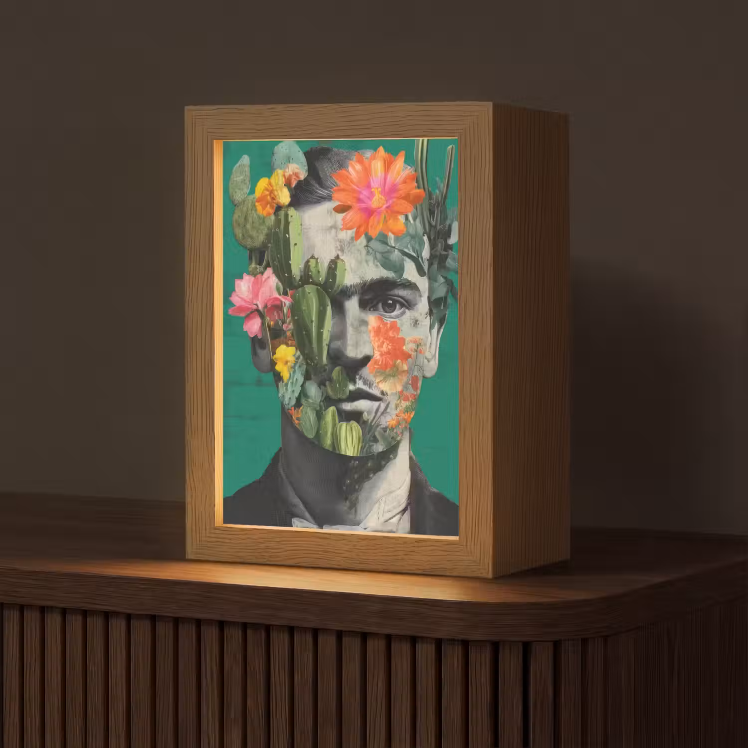 Man - Planten - Groen Light Box met kabel (Tafellamp) klein -z3d_website
