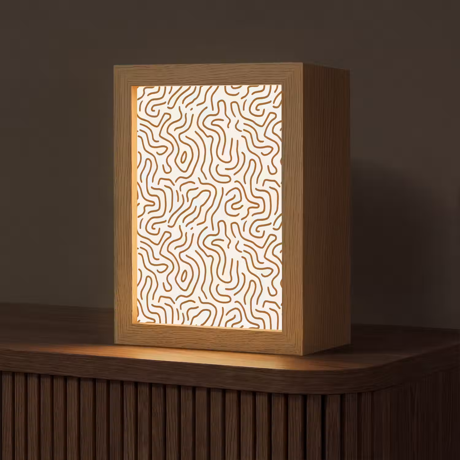 Minimalistisch - Patroon - Terracotta Light Box met kabel (Tafellamp) klein 925 -z3d_website