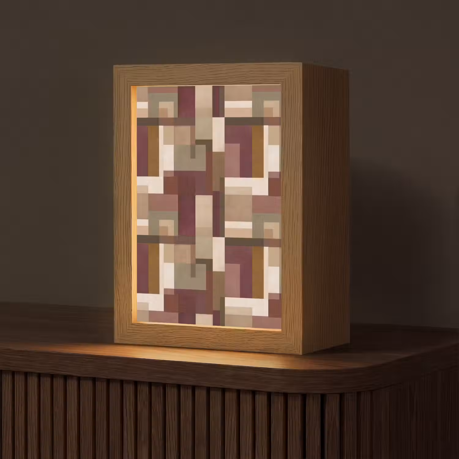 Modern - Geometrie - Kleurrijk Light Box met kabel (Tafellamp) klein 925 -z3d_website