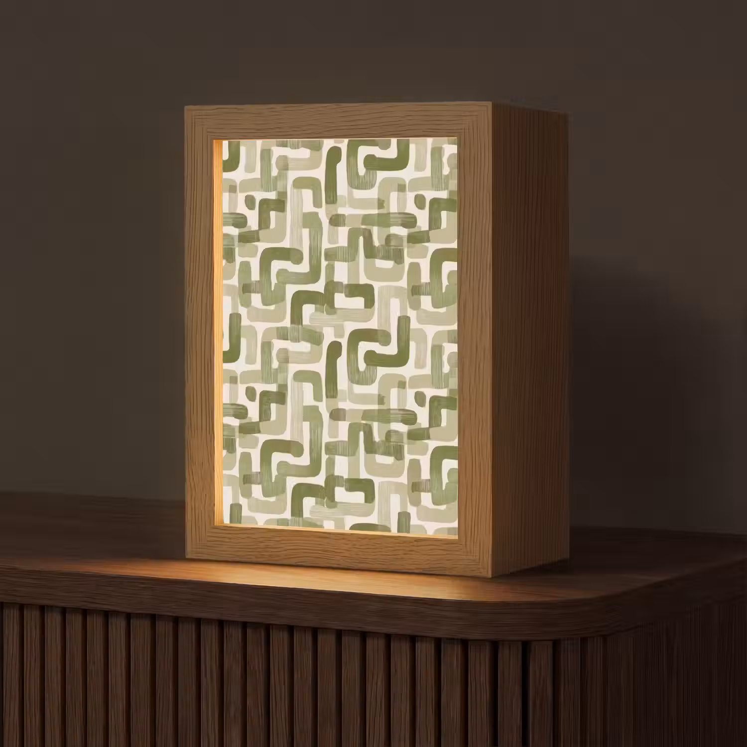 Modern - Grafisch - Groen Light Box met kabel (Tafellamp) klein 925 -z3d_website