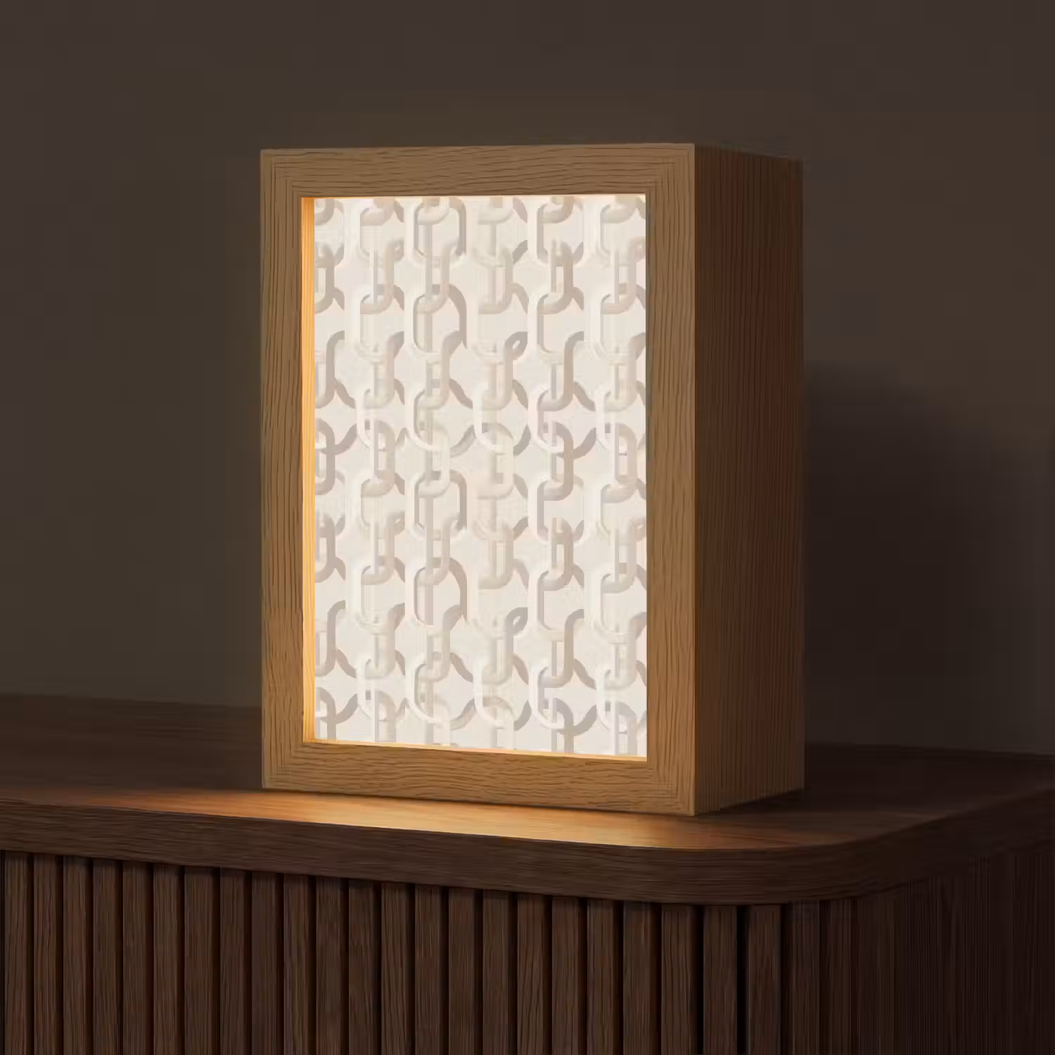 Motief - Abstract - Beige Light Box met kabel (Tafellamp) klein 925 -z3d_website