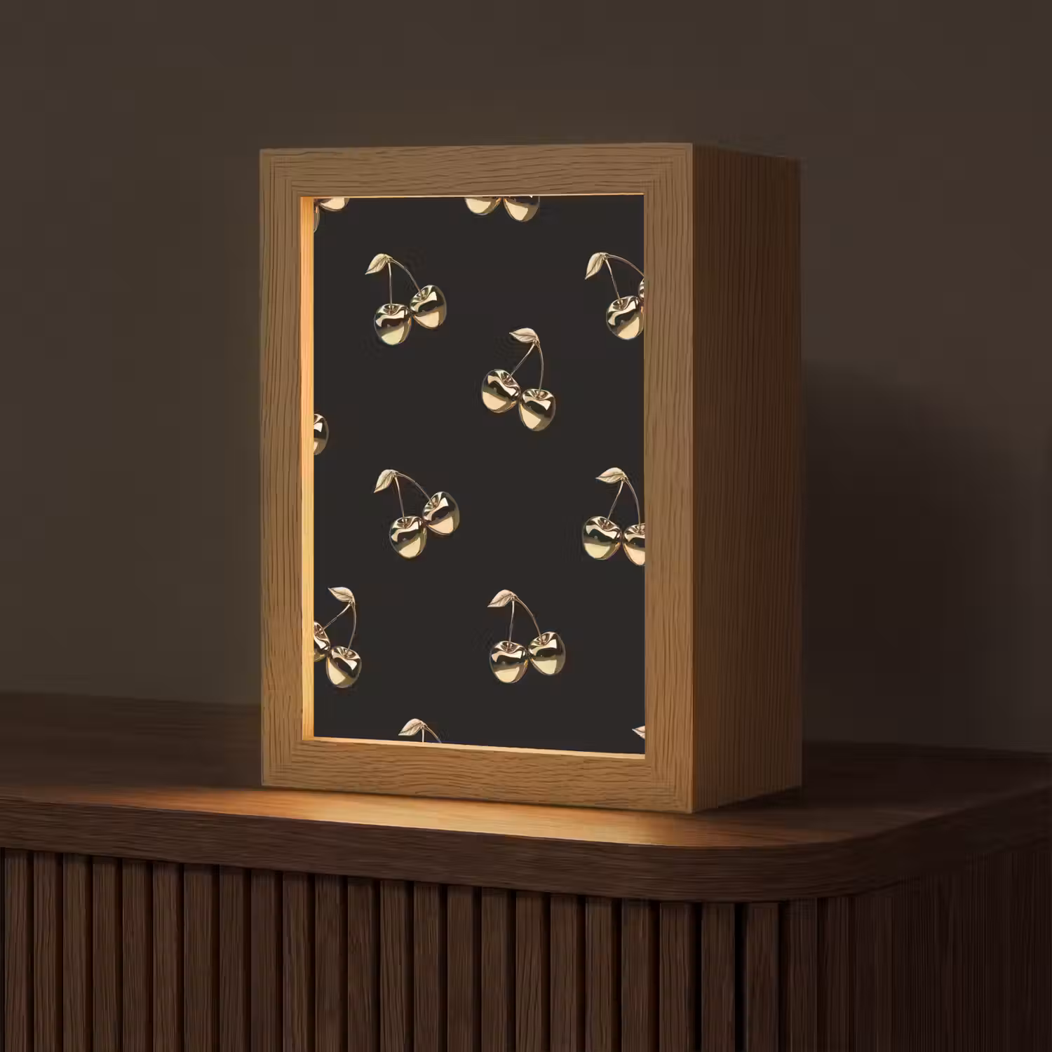 Patroon - Kersen - Goud - Chrome Light Box met kabel (Tafellamp) klein -z3d_website