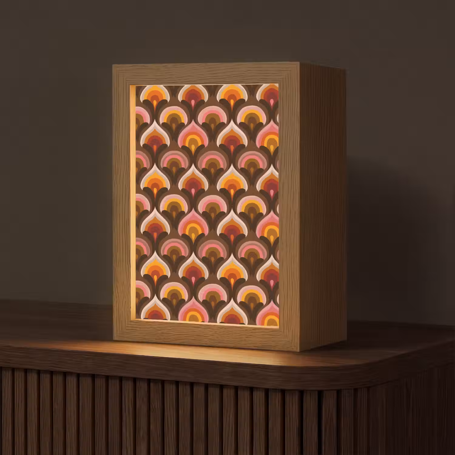 Patroon - Retro - Kleurrijk Light Box met kabel (Tafellamp) klein 925 -z3d_website