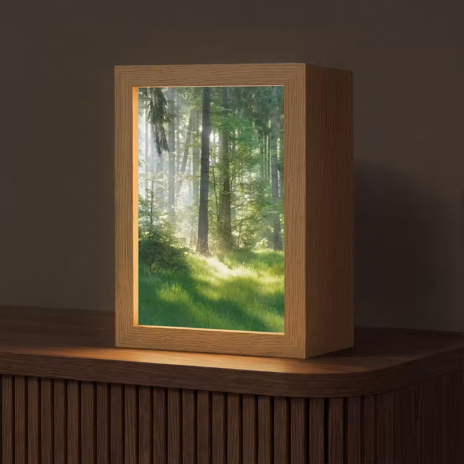 Natuur - Bomen - Bos - Groen - Zon - Gras - Planten Light Box met kabel (Tafellamp) klein -z3d_website