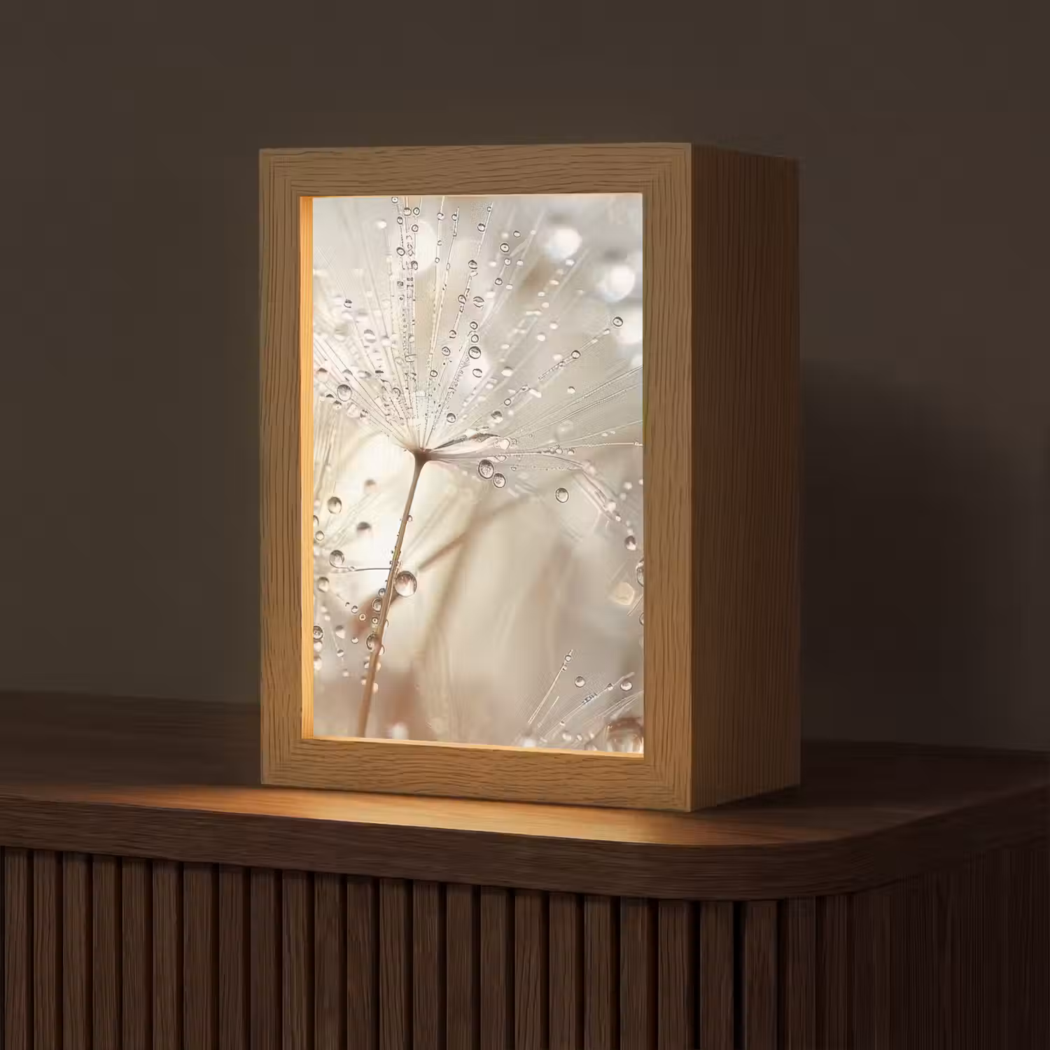 Natuur - Bloemen - Druppels - Regen Light Box met kabel (Tafellamp) klein -z3d_website