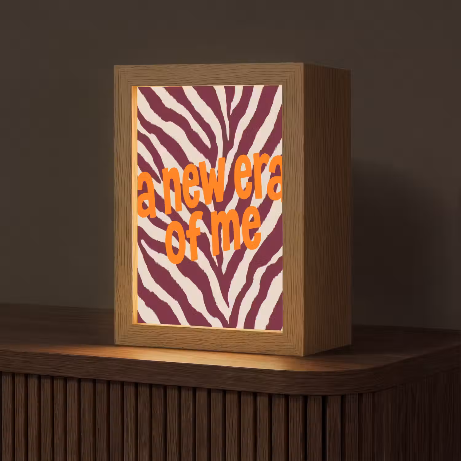 New era - Bordeaux - Zebraprint Light Box met kabel (Tafellamp) klein -z3d_website