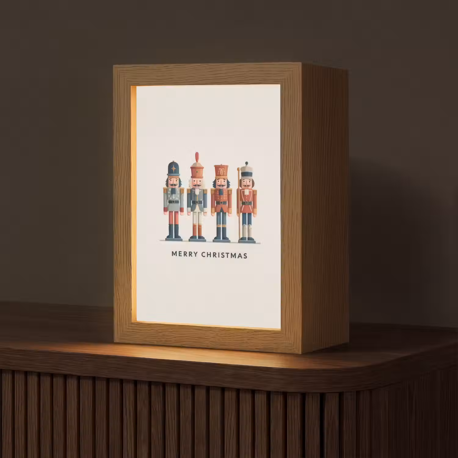 Notenkrakers - Minimalistisch - Kerst - Beige Light Box met kabel (Tafellamp) klein -z3d_website