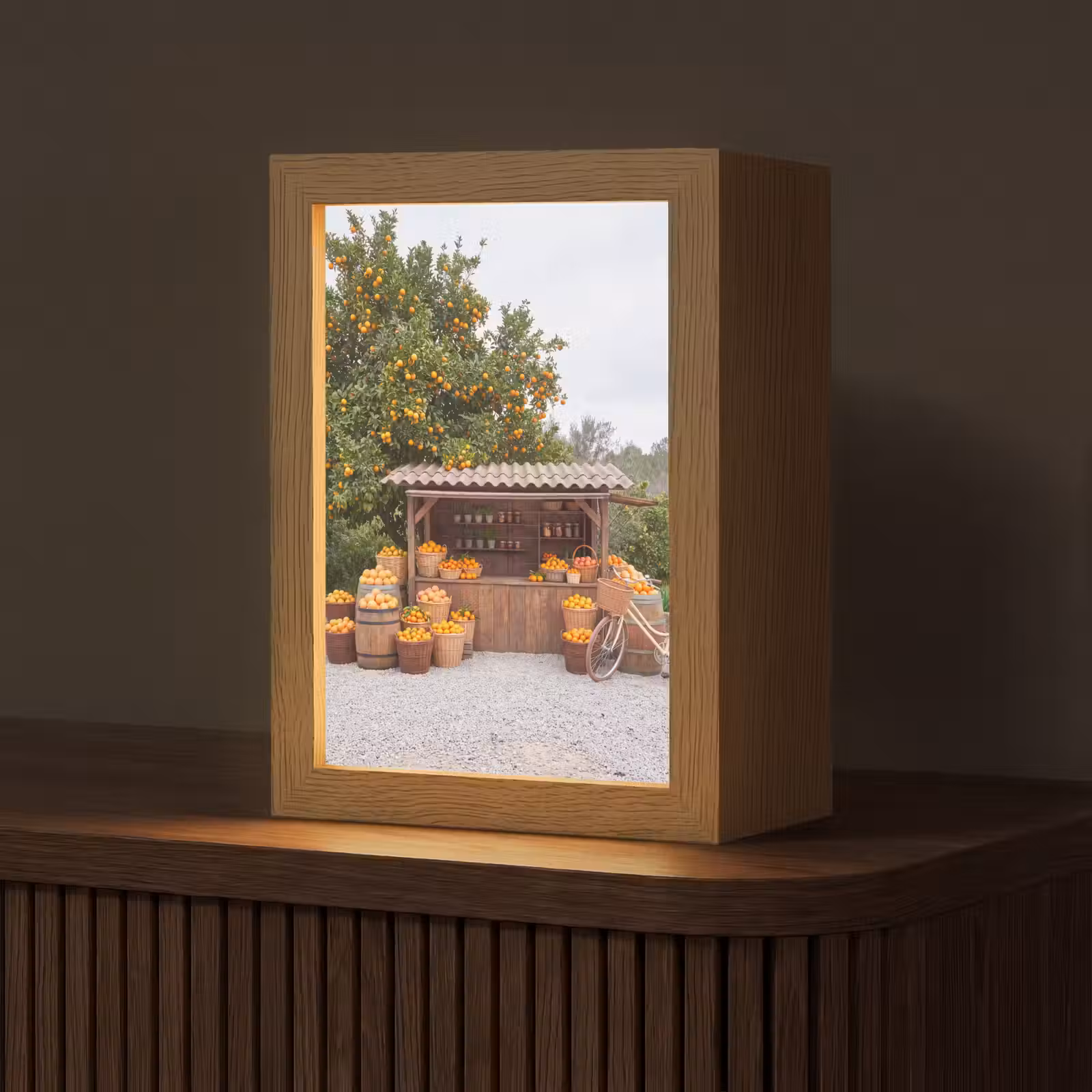 Tischlampe - Obst – Markt – Ländlich - Fruit - Markt - Landelijk Light Box met kabel (Tafellamp) klein
