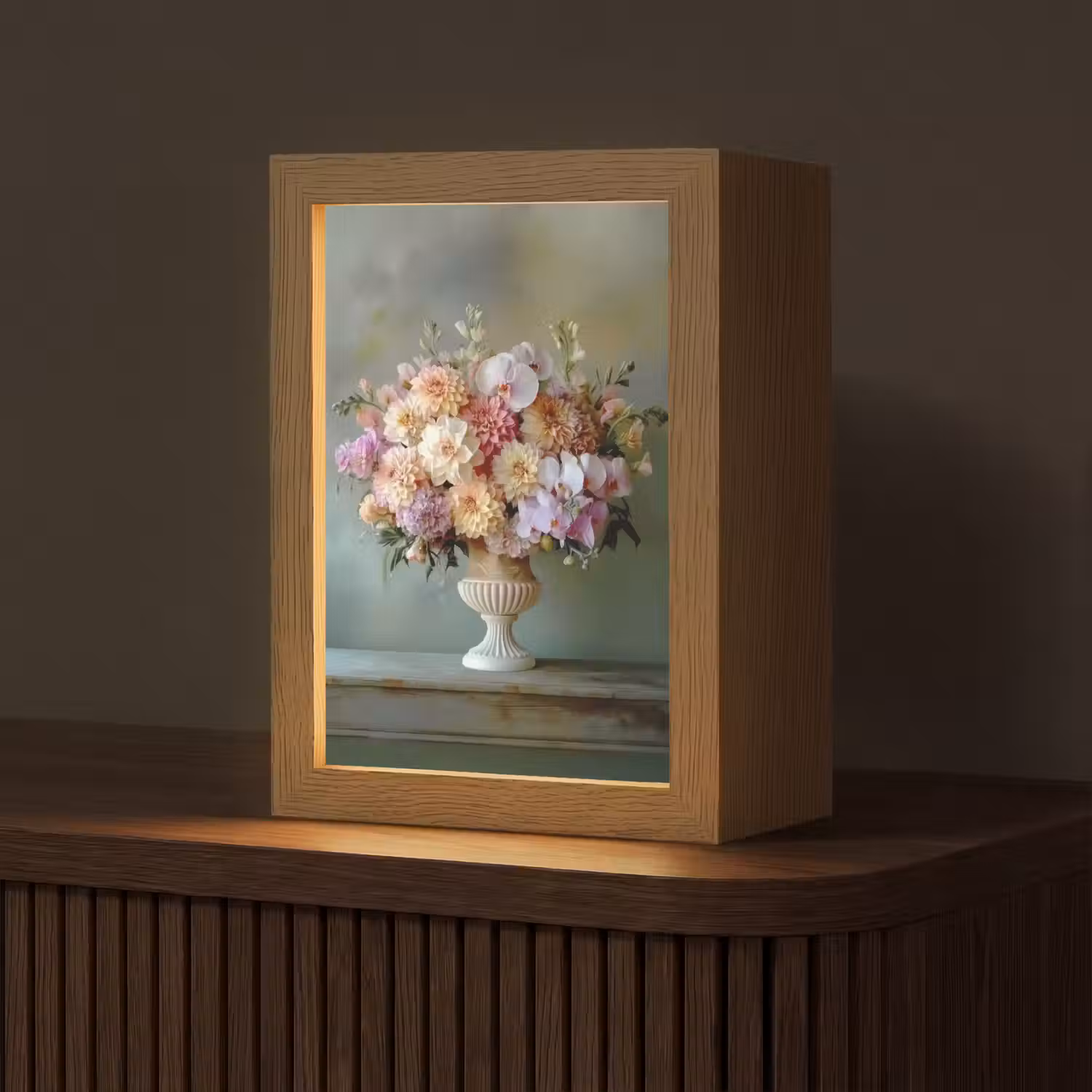 Orchidee - Boeket - Vaas - Bloemen Light Box met kabel (Tafellamp) klein -z3d_website