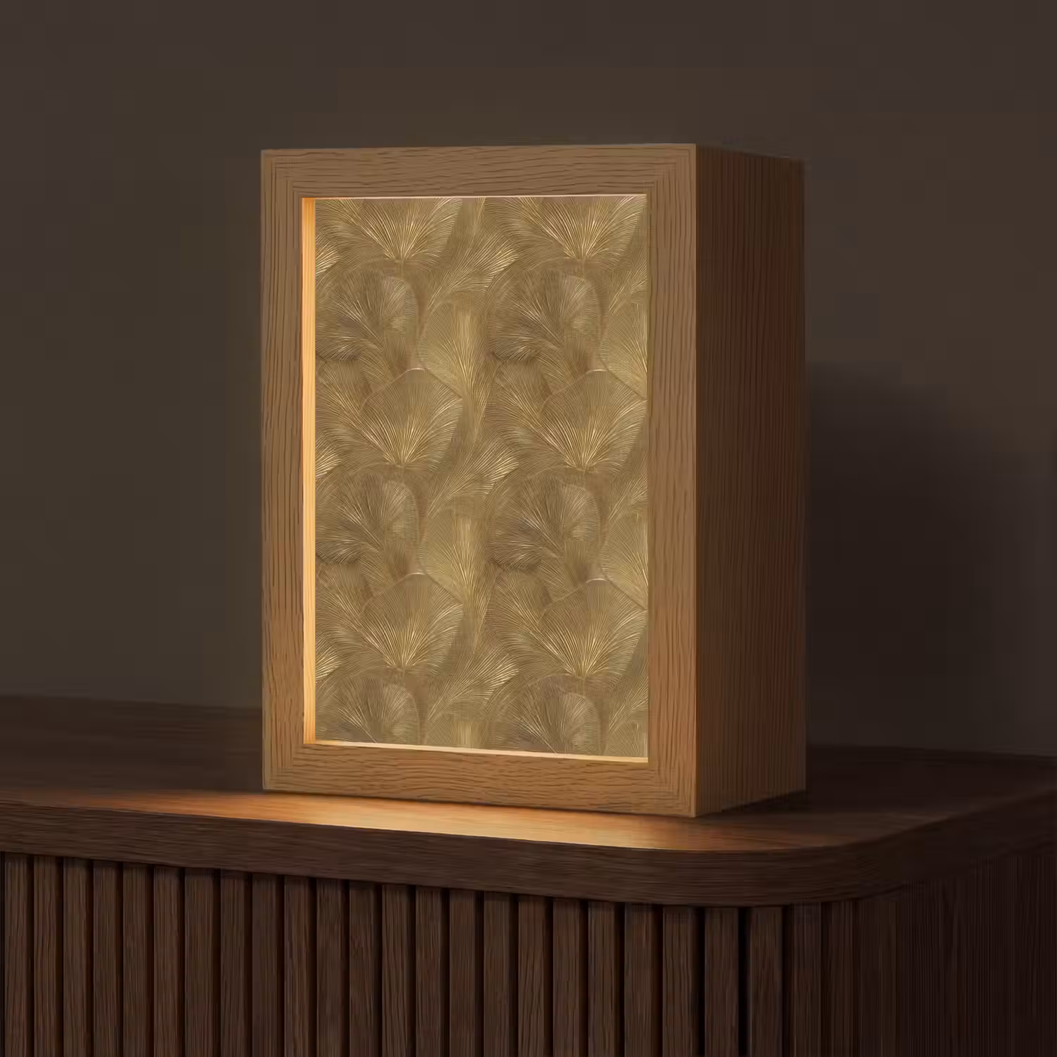 Organisch - Lijnen - Goud Light Box met kabel (Tafellamp) klein 925 -z3d_website