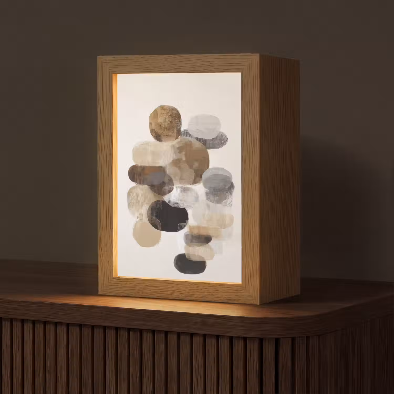 Ovaal - Kleurvlakken - Penseelstreken Light Box met kabel (Tafellamp) klein -z3d_website