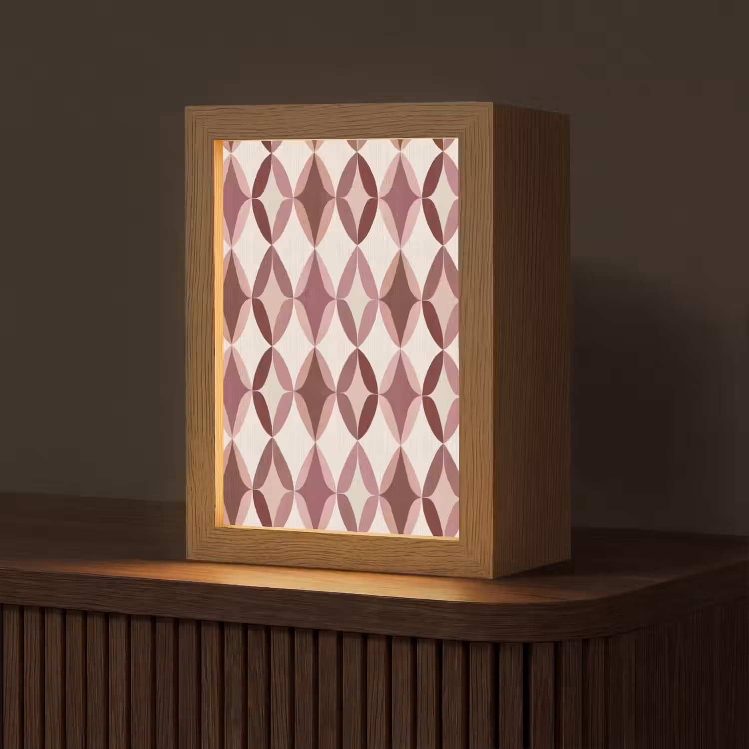 Ovaal - Textuur - Roze Light Box met kabel (Tafellamp) klein 925 -z3d_website