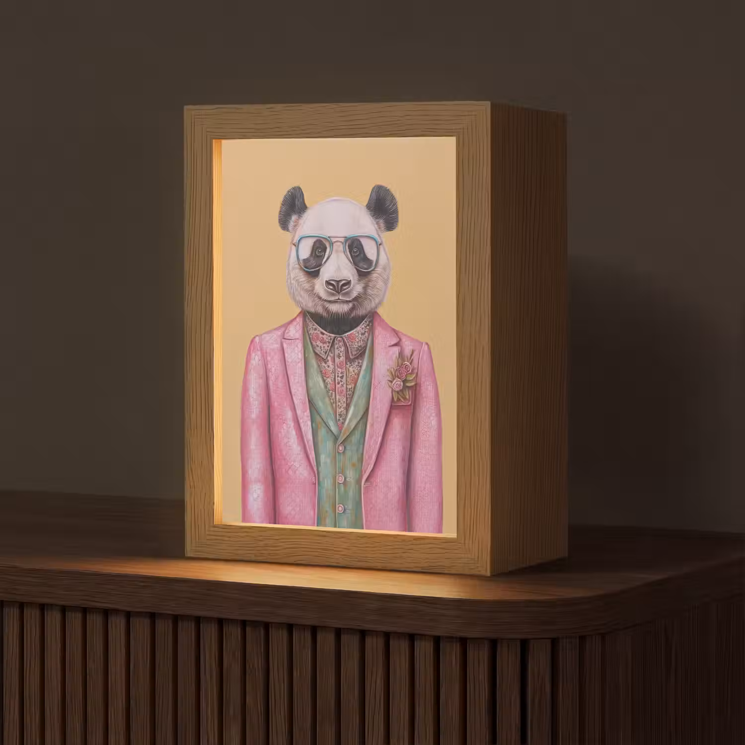 Panda - Pak - Zonnebril - Blauw Light Box met kabel (Tafellamp) klein -z3d_website