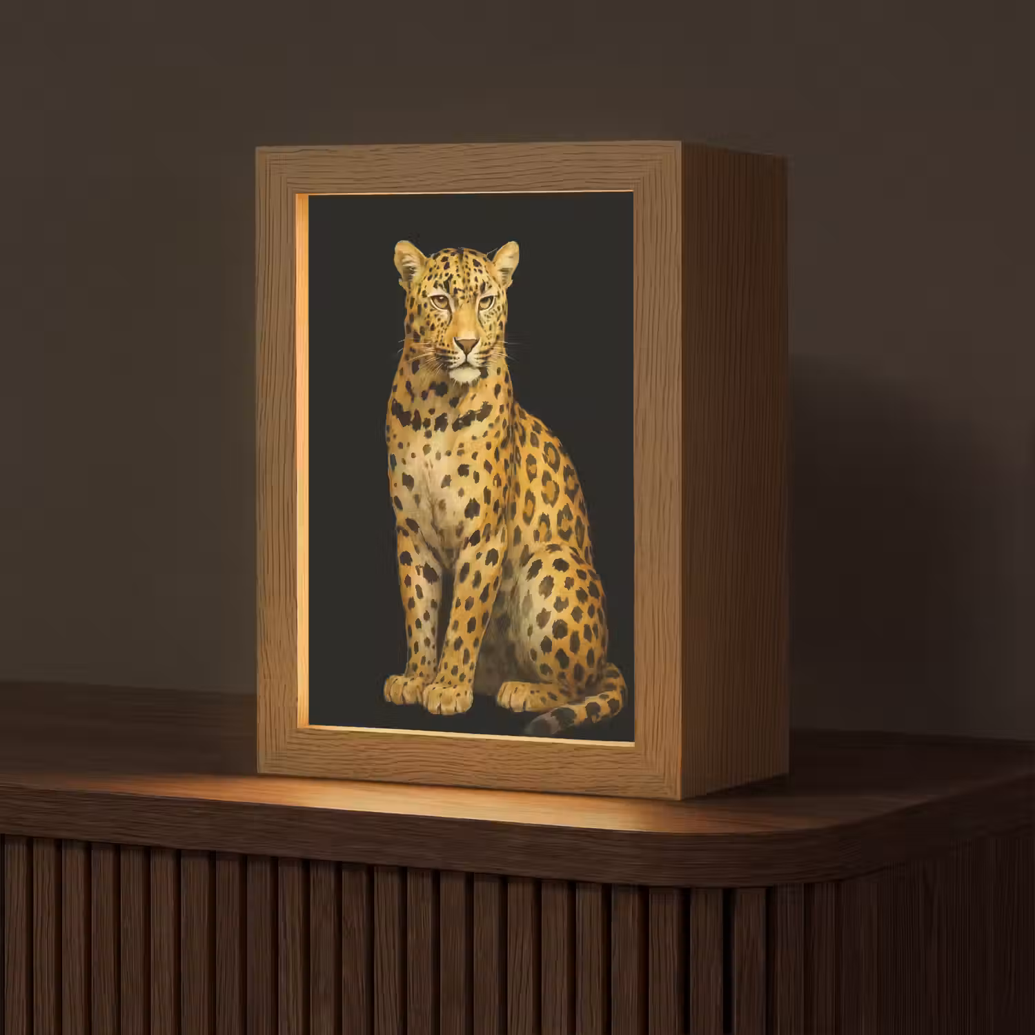 Panter - Realistisch - Bruin Light Box met kabel (Tafellamp) klein -z3d_website