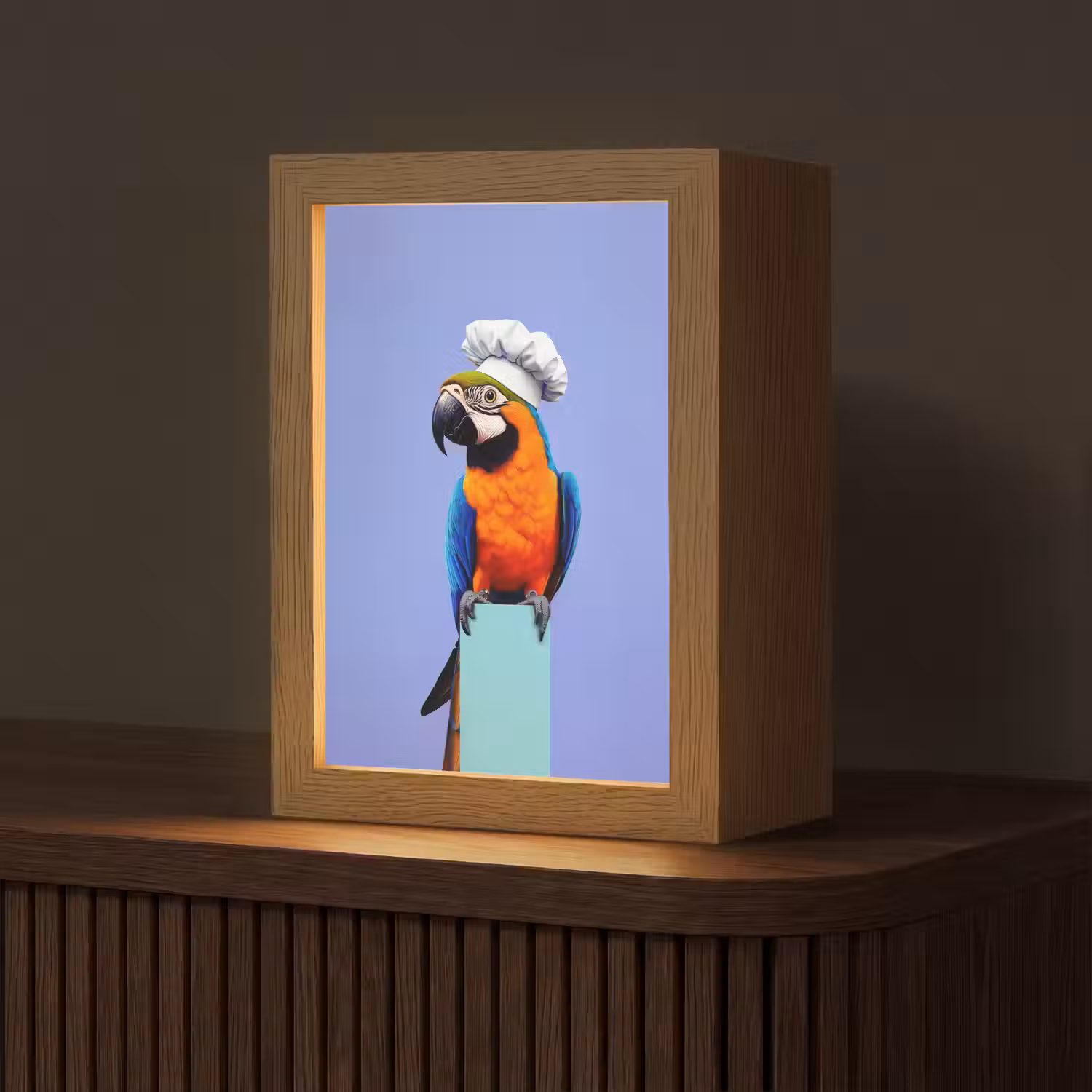 Papegaai - Koksmuts - Vogel - Leuk Light Box met kabel (Tafellamp) klein -z3d_website