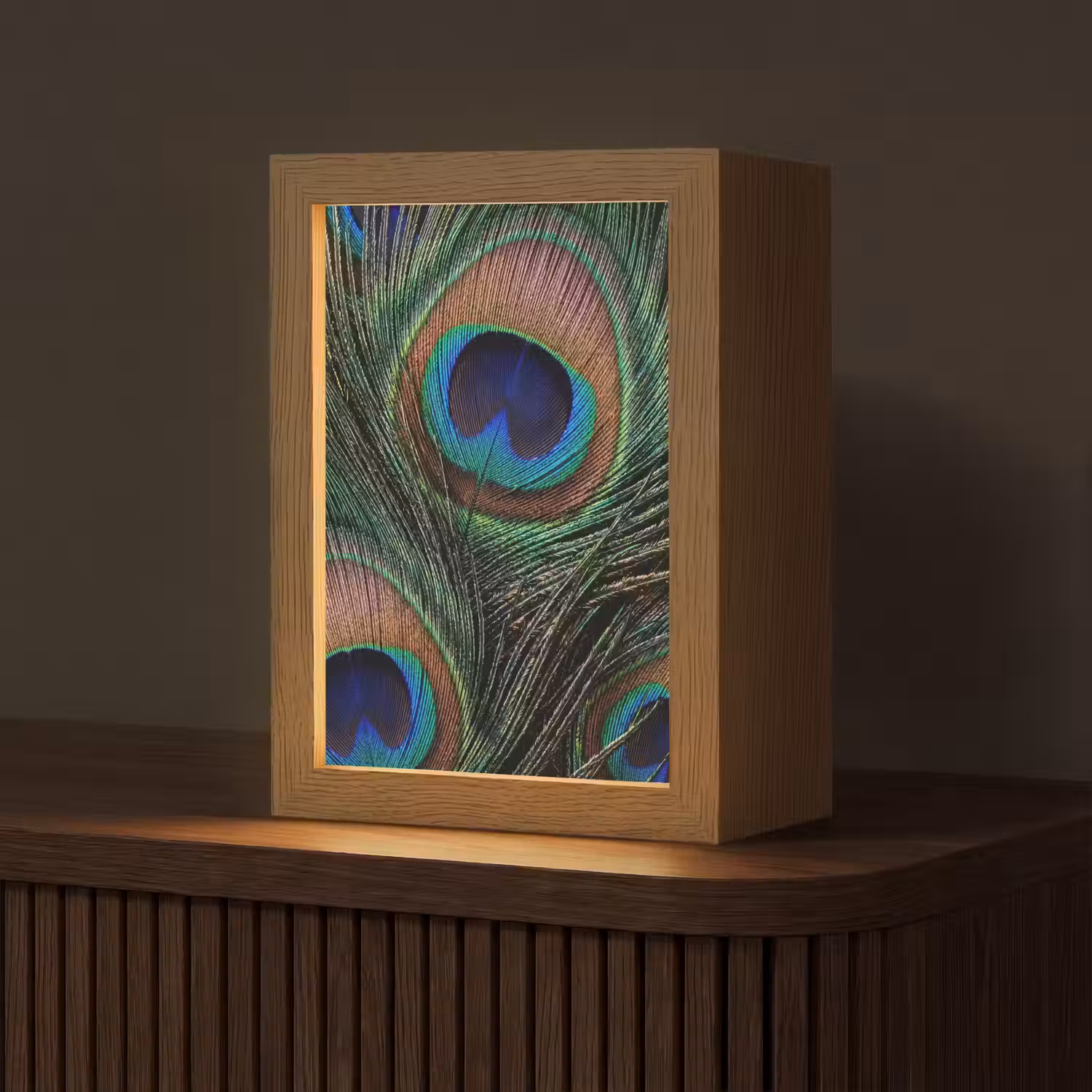 Pauwenveren - Klassiek - Groen Light Box met kabel (Tafellamp) klein -z3d_website