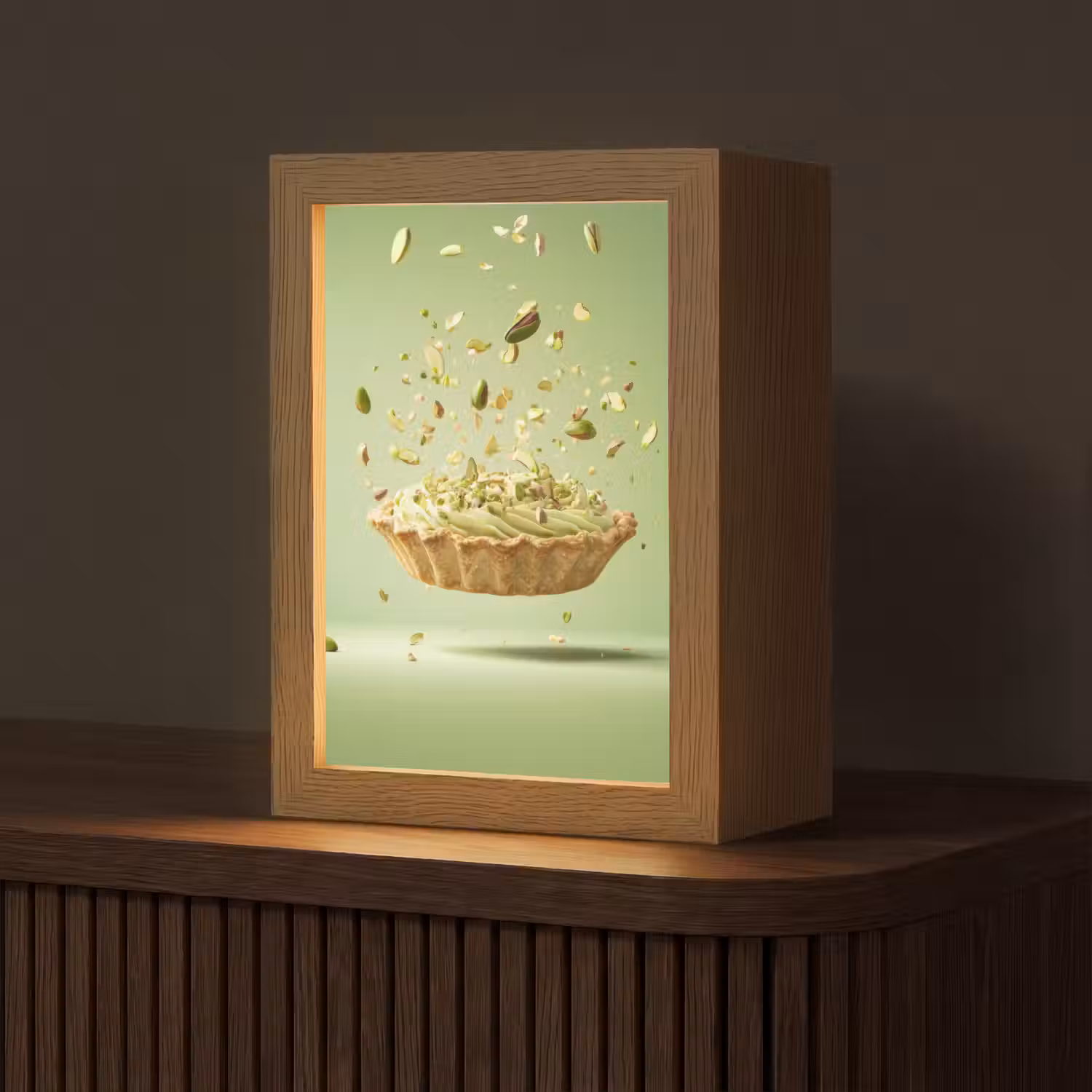 Pistache - Taart - Noten - Eten Light Box met kabel (Tafellamp) klein -z3d_website