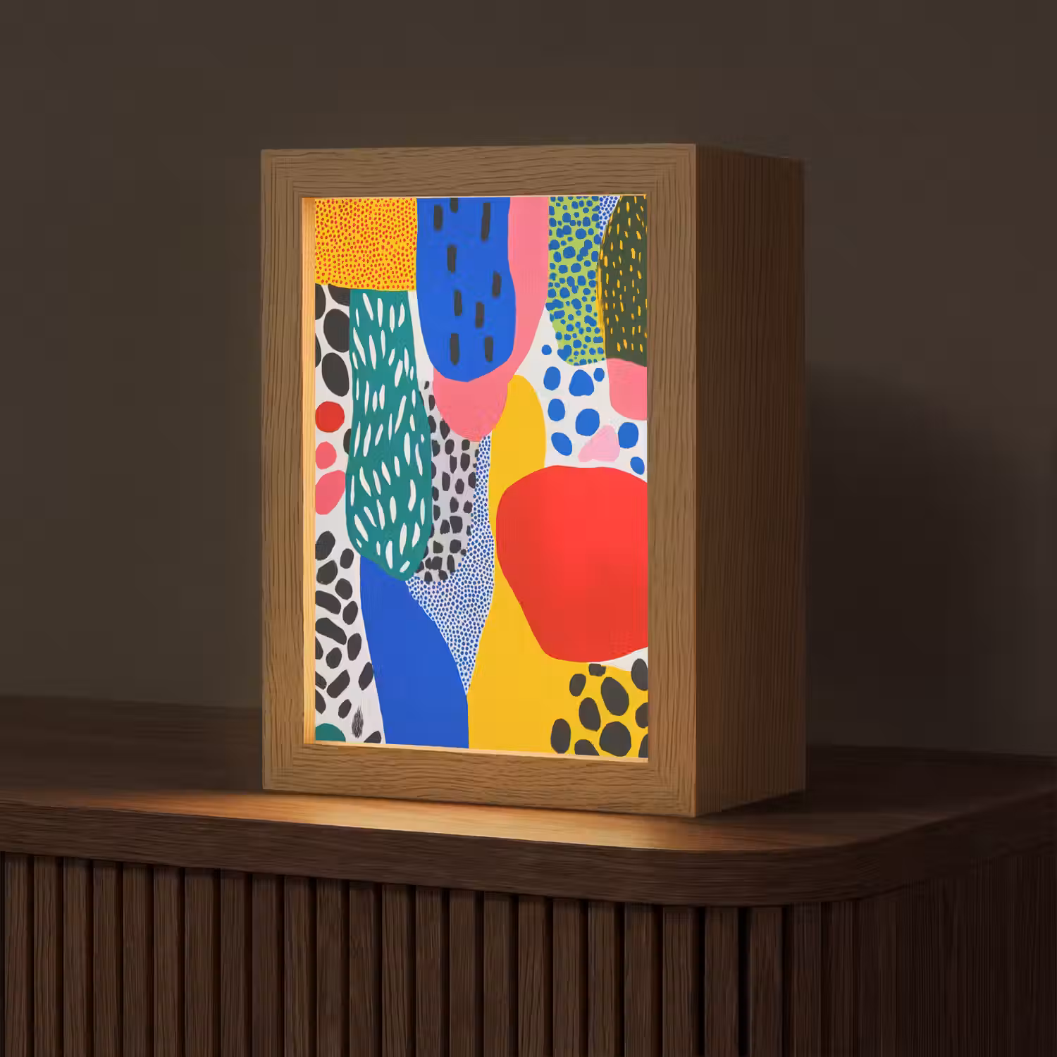 Stippen - Vormen - Modern - Kleuren Light Box met kabel (Tafellamp) klein -z3d_website