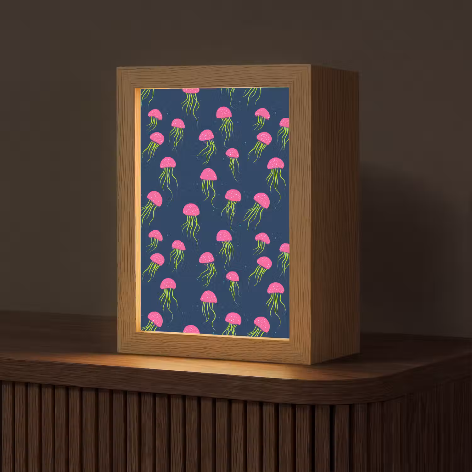 Kwallen - Diepzee - Neon Light Box met kabel (Tafellamp) klein 925 -z3d_website