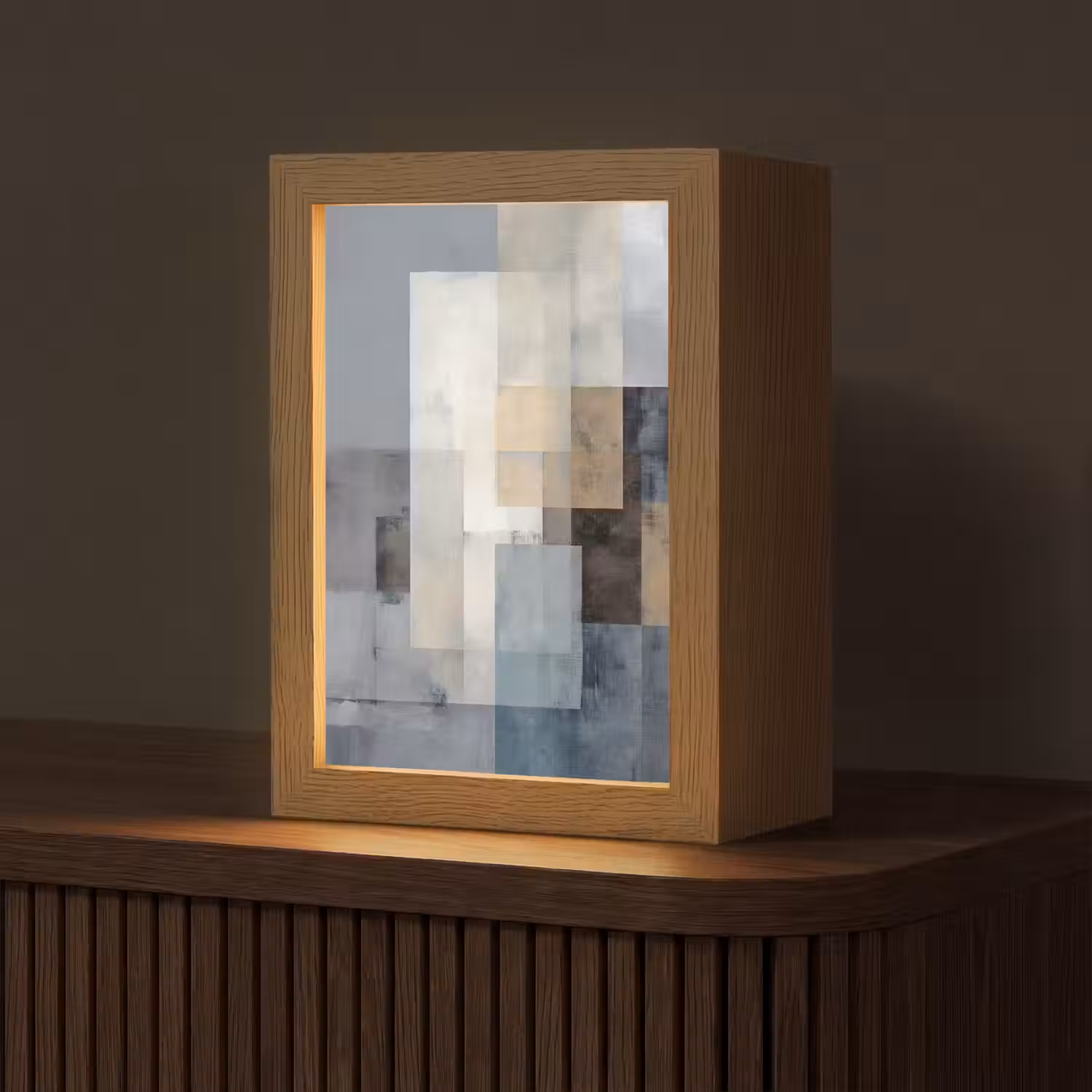Rechthoeken - Abstract - Blauw Light Box met kabel (Tafellamp) klein -z3d_website