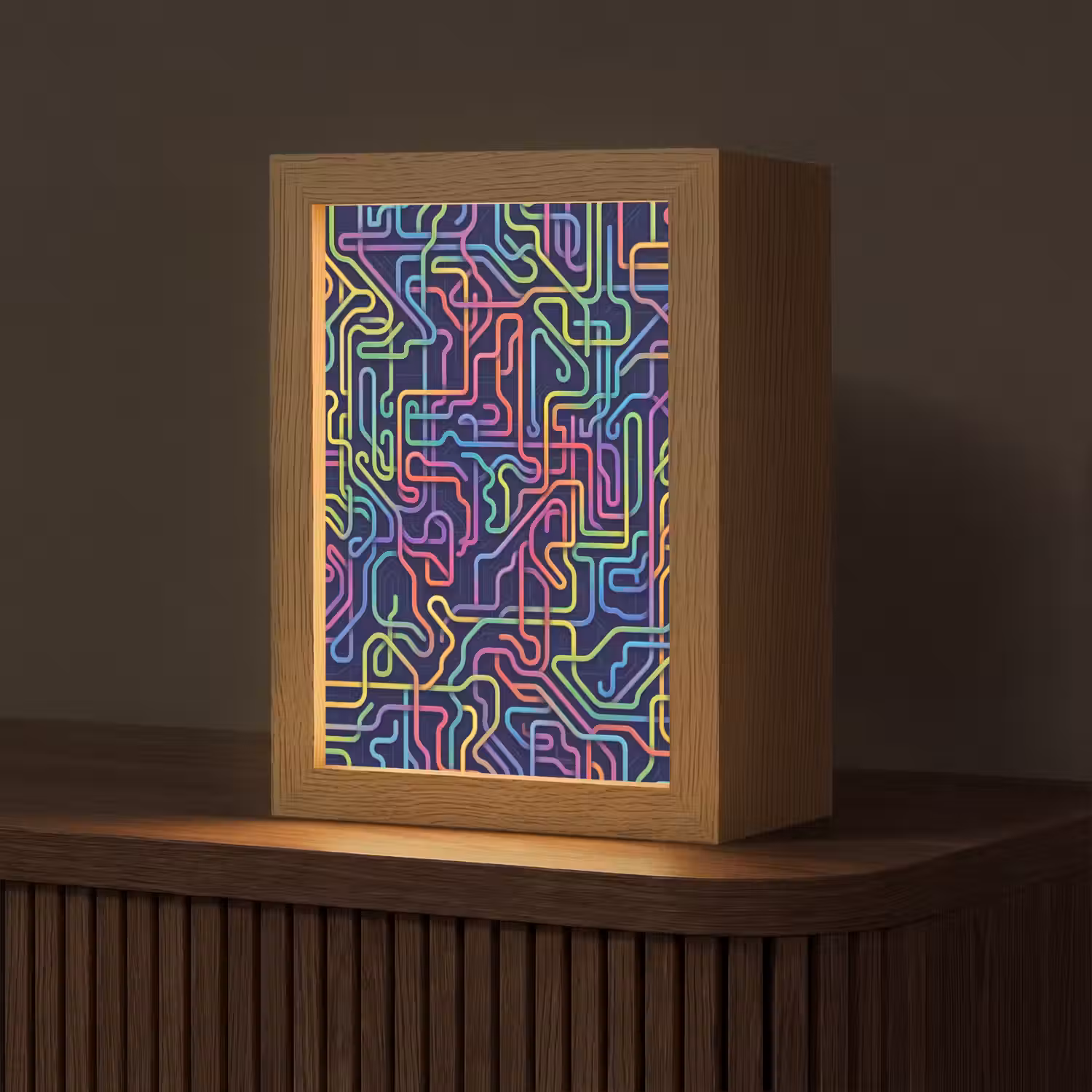 Retro - Abstract - Neon Light Box met kabel (Tafellamp) klein -z3d_website