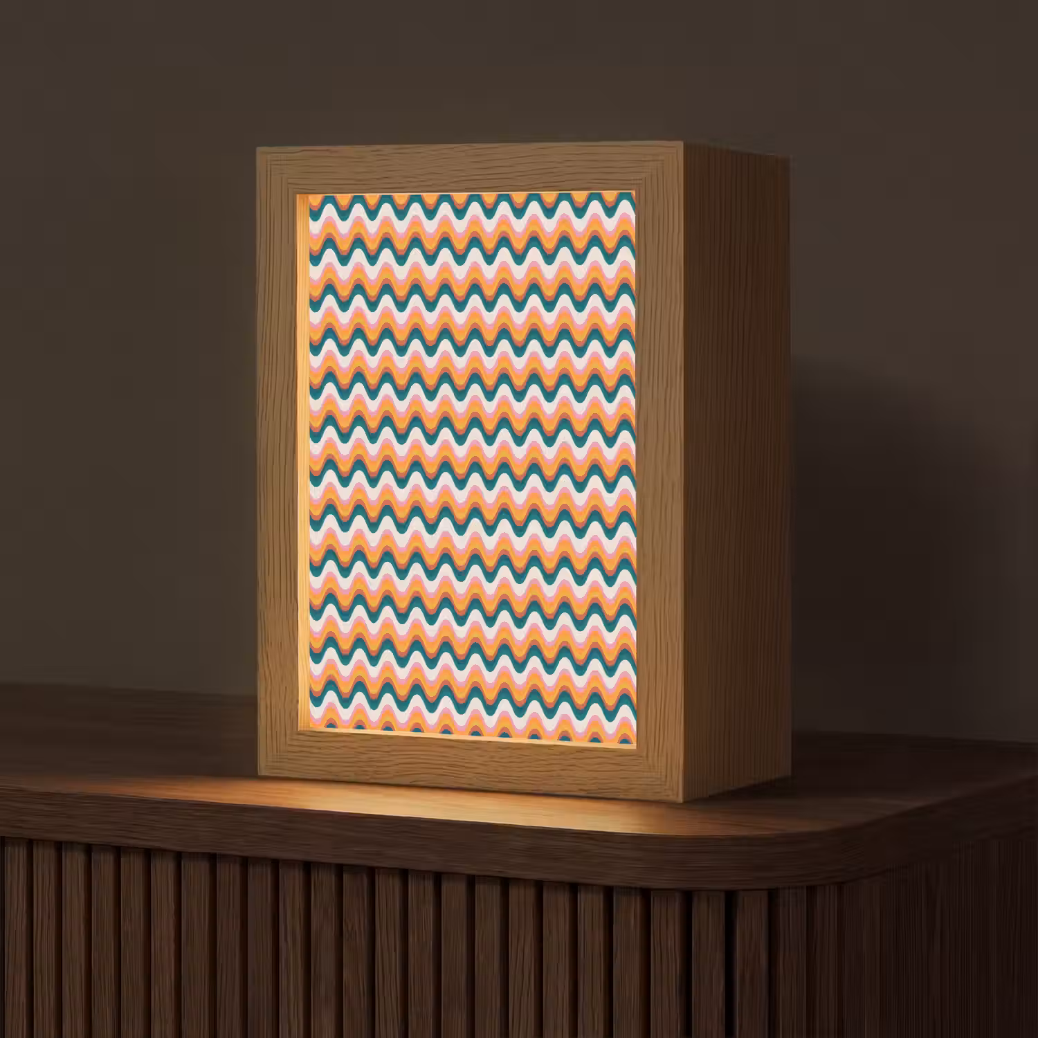 Retro - Disco - Golven - Kleur Light Box met kabel (Tafellamp) klein 925 -z3d_website
