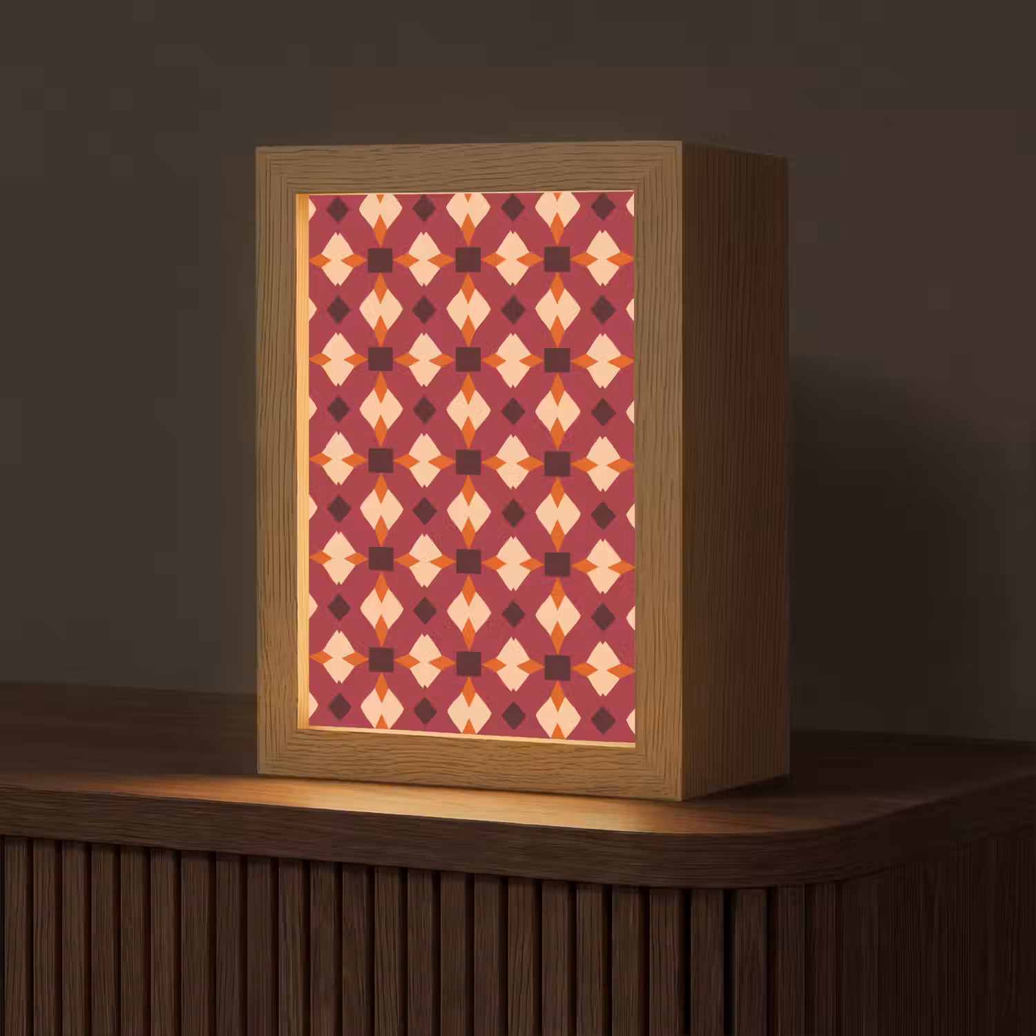 Retro - Patroon - Kleurrijk Light Box met kabel (Tafellamp) klein 925 -z3d_website