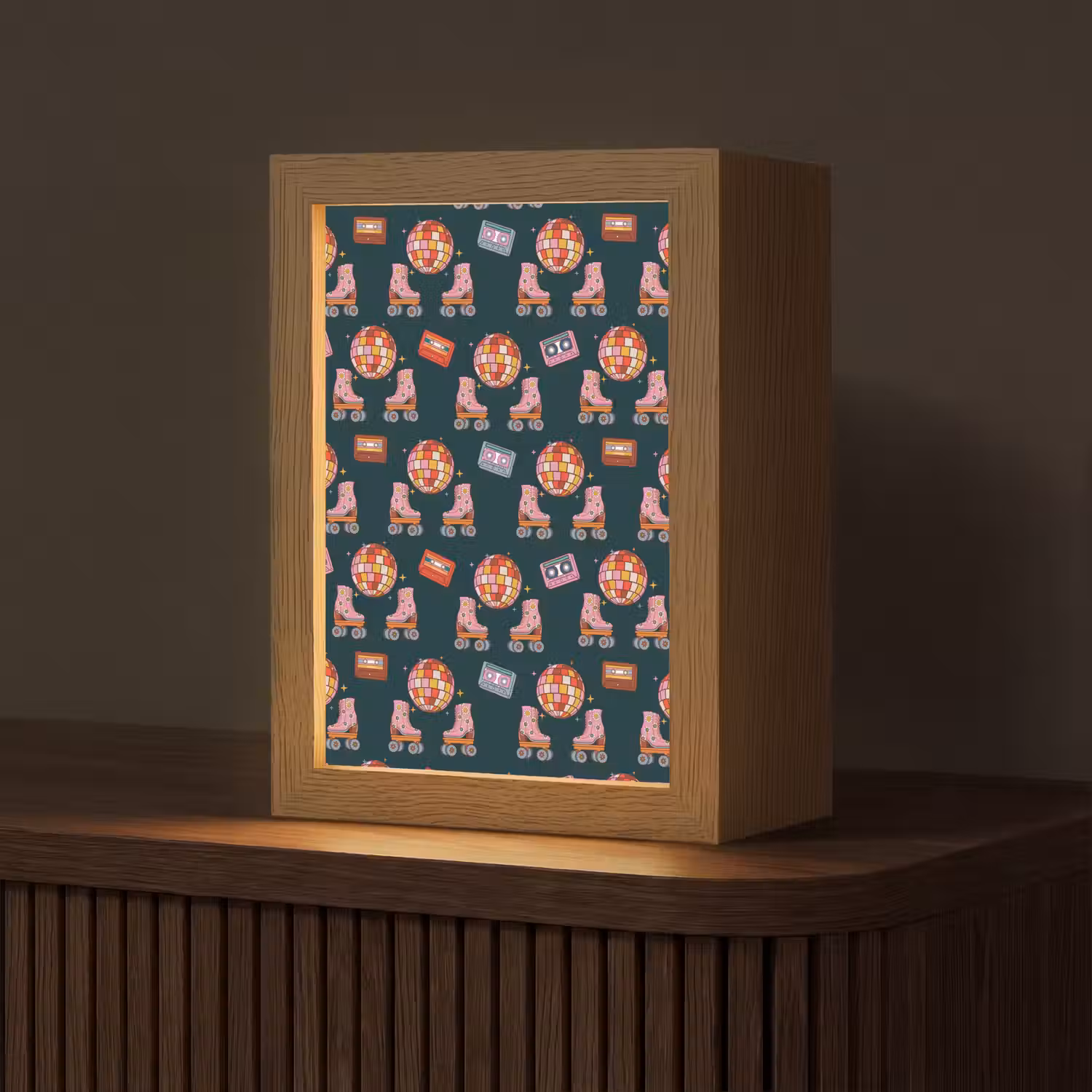 Rolschaatsen - Patroon - Disco Light Box met kabel (Tafellamp) klein 925 -z3d_website
