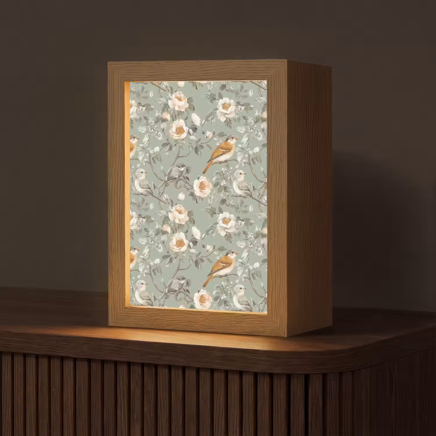 Roze - Vogels - Kleurrijk Light Box met kabel (Tafellamp) klein 925 -z3d_website