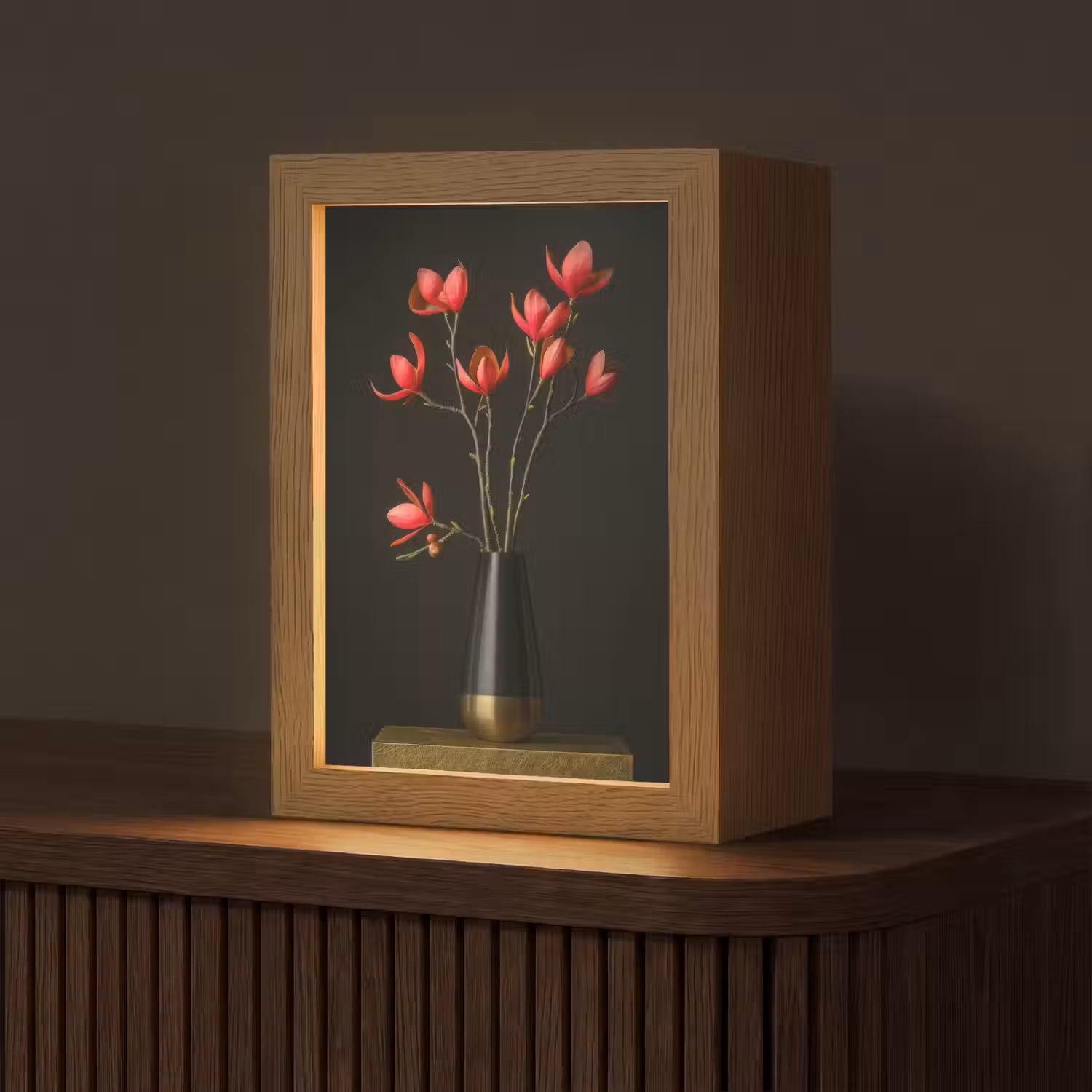 Rode - Bloemen - Vaas Light Box met kabel (Tafellamp) klein -z3d_website