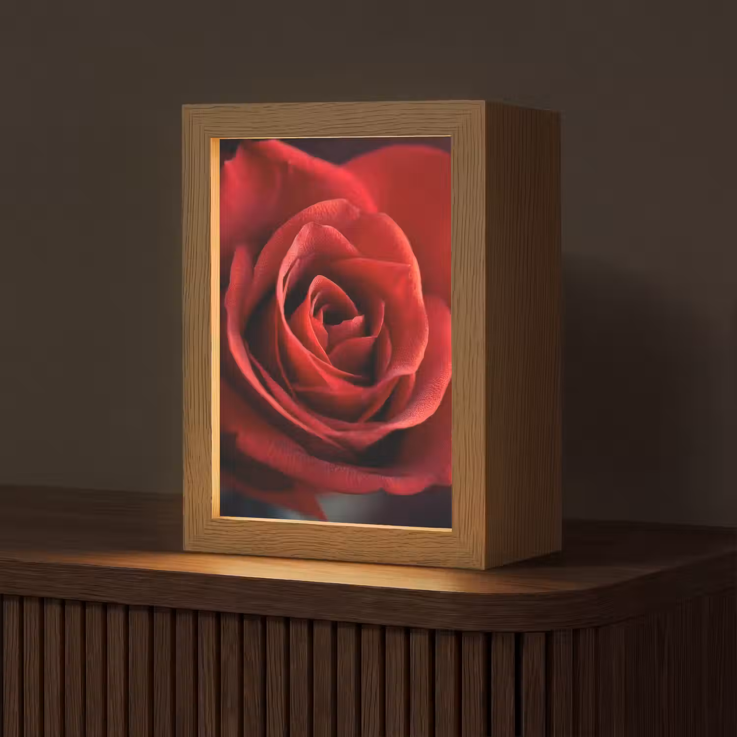Rood - Roos - Romantisch Light Box met kabel (Tafellamp) klein -z3d_website