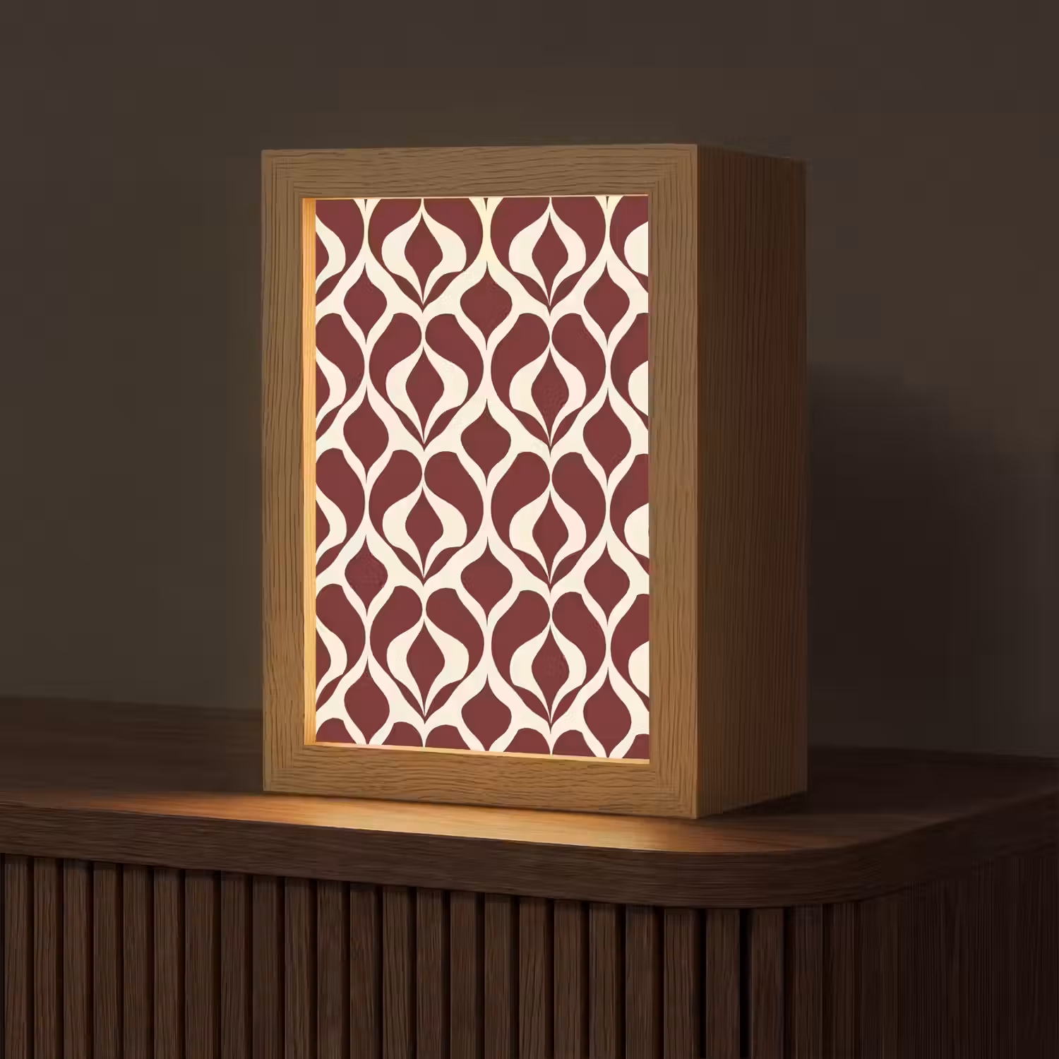 Rood - Druppelpatroon - Grafisch Light Box met kabel (Tafellamp) klein 925 -z3d_website