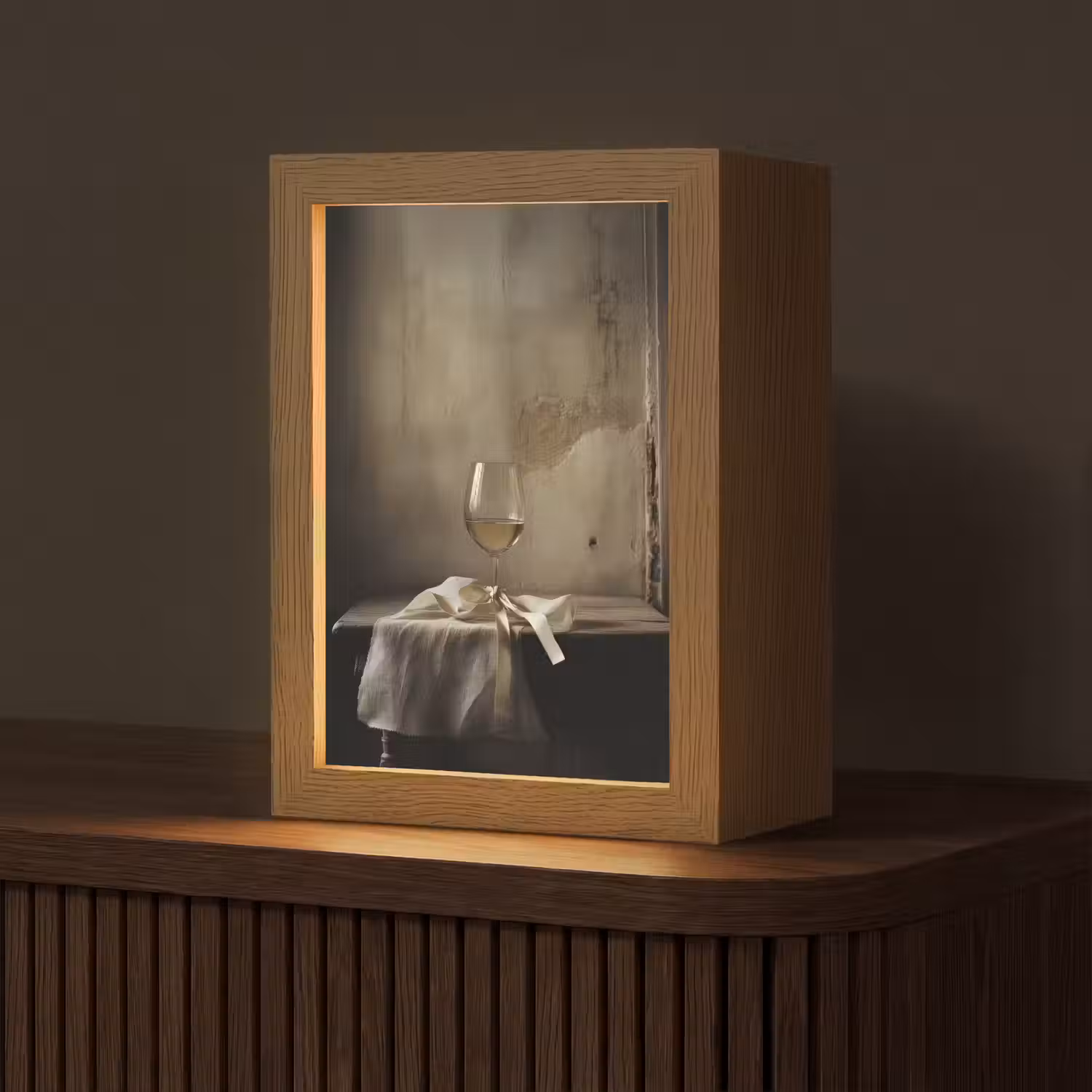 Strik - Beige - Witte - Wijn Light Box met kabel (Tafellamp) klein -z3d_website