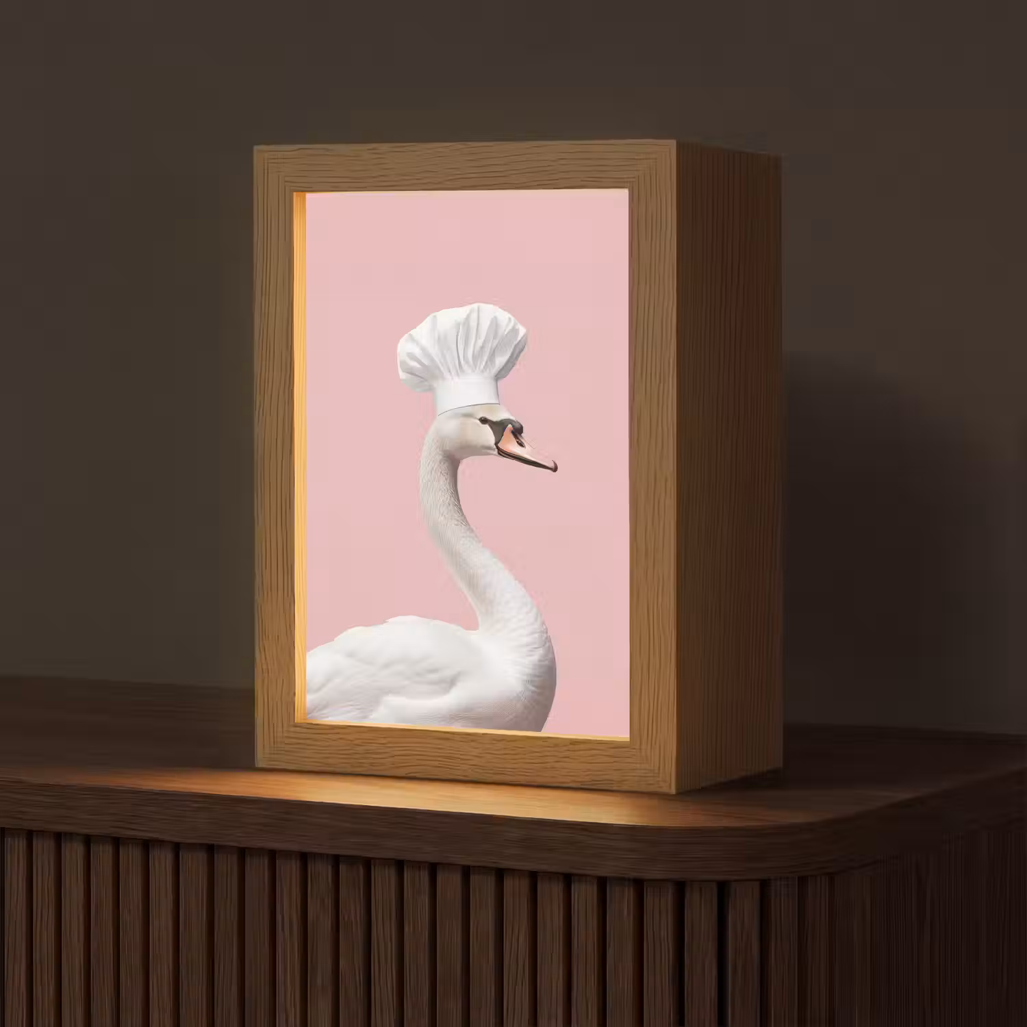 Zwaan - Koksmuts - Mooi - Klassiek Light Box met kabel (Tafellamp) klein -z3d_website