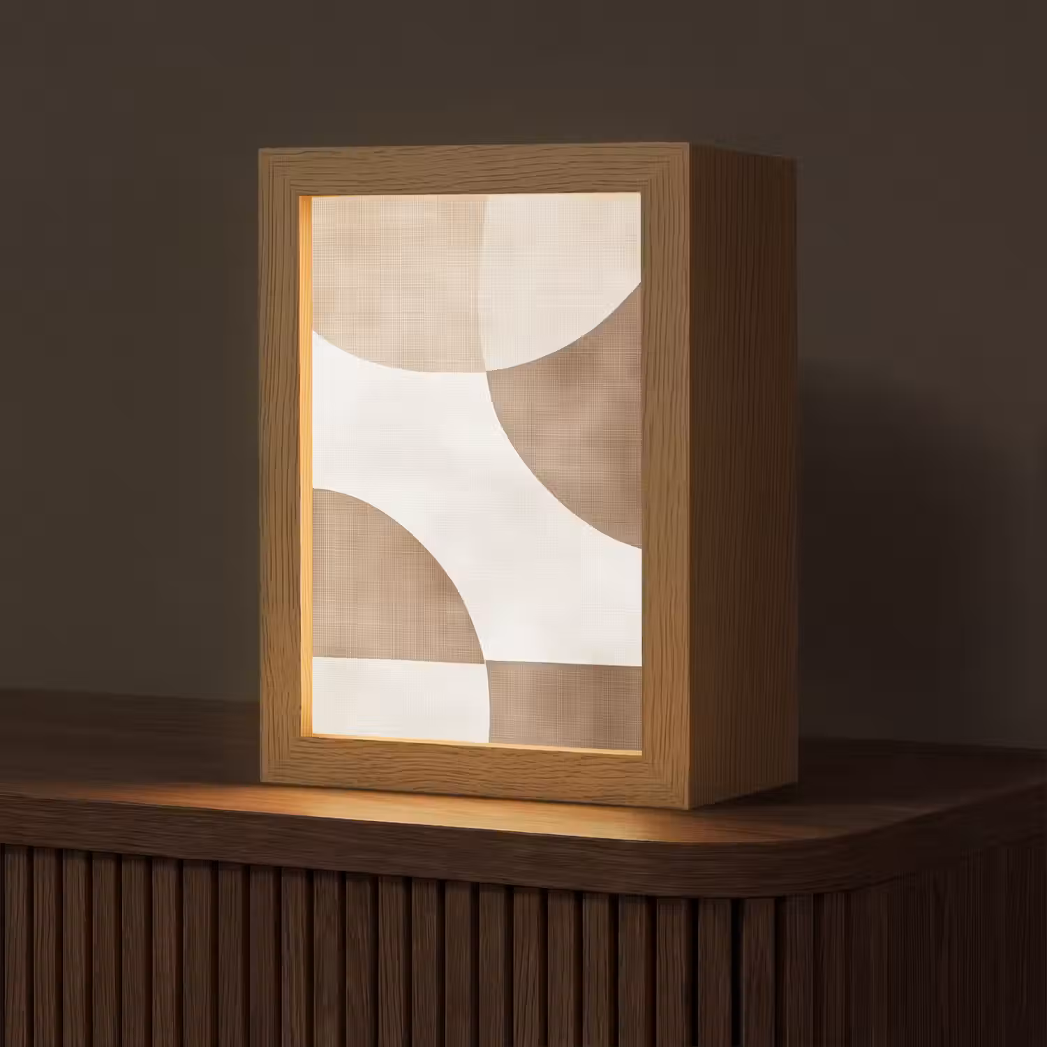 Snijdende cirkels - Overlappende vlakken Light Box met kabel (Tafellamp) klein -z3d_website