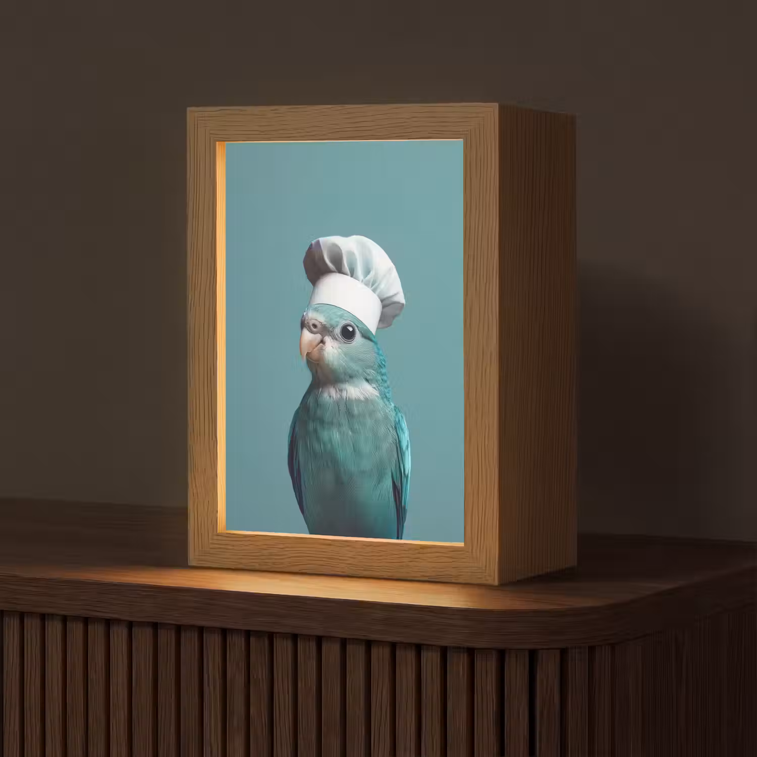 Parkiet - Vogel - Koksmuts - Cute Light Box met kabel (Tafellamp) klein -z3d_website