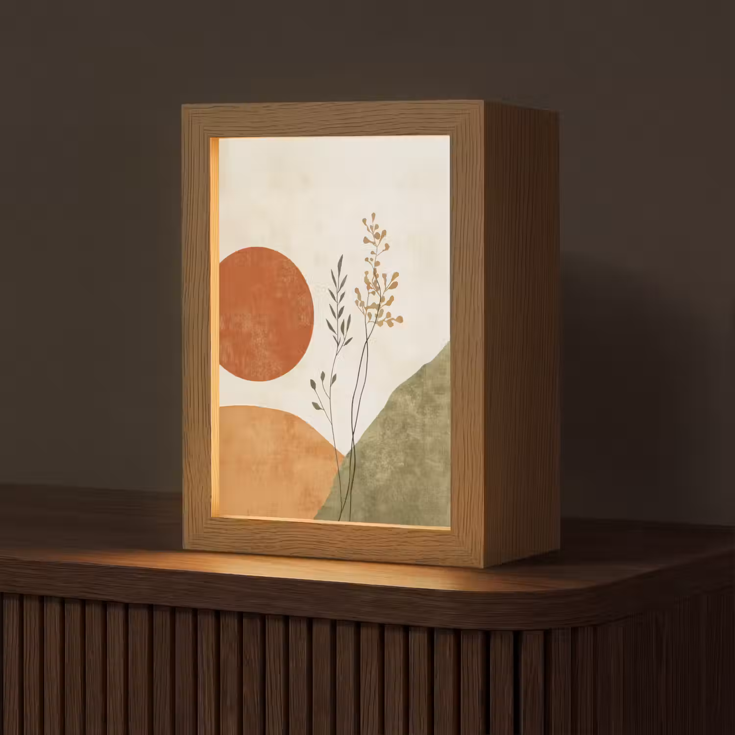Zon - Abstract - Takken - Oranje Light Box met kabel (Tafellamp) klein -z3d_website