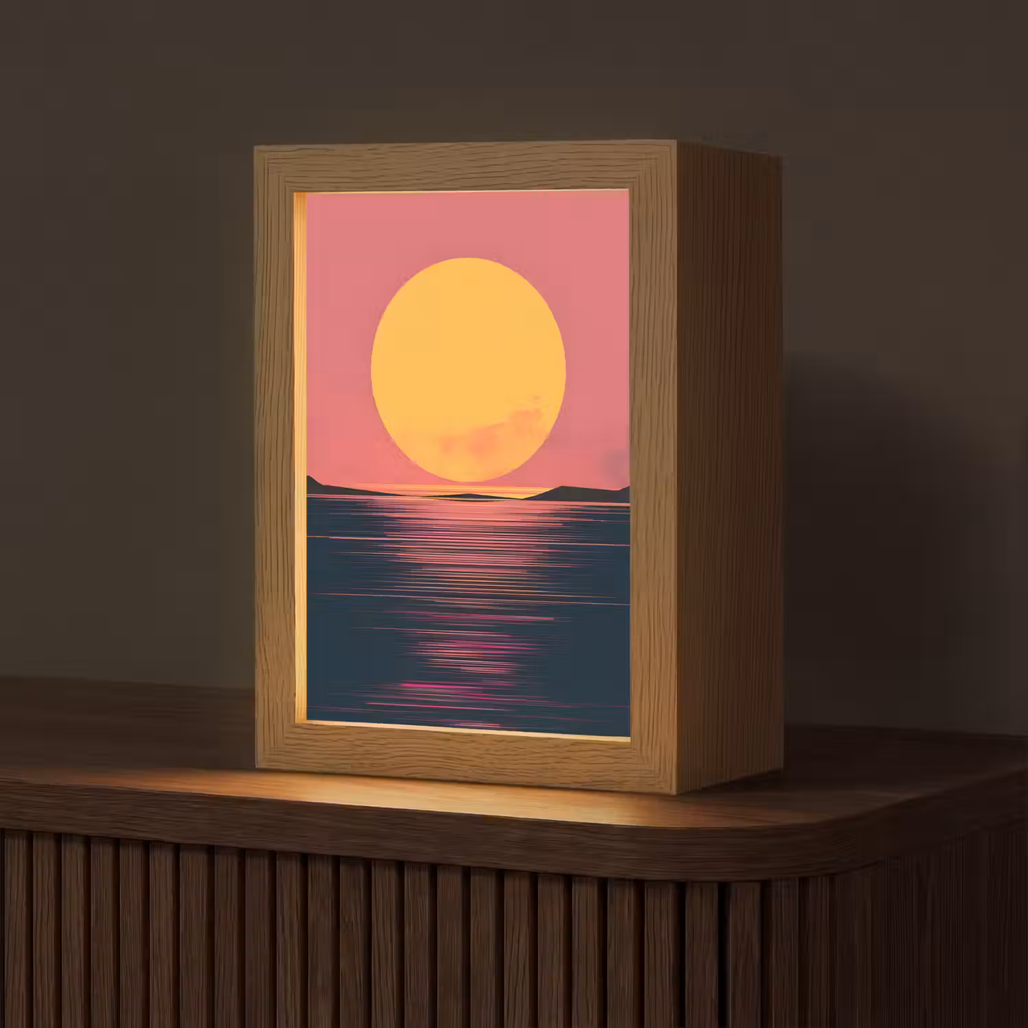 Zon - Geel - Bergen - Water Light Box met kabel (Tafellamp) klein -z3d_website