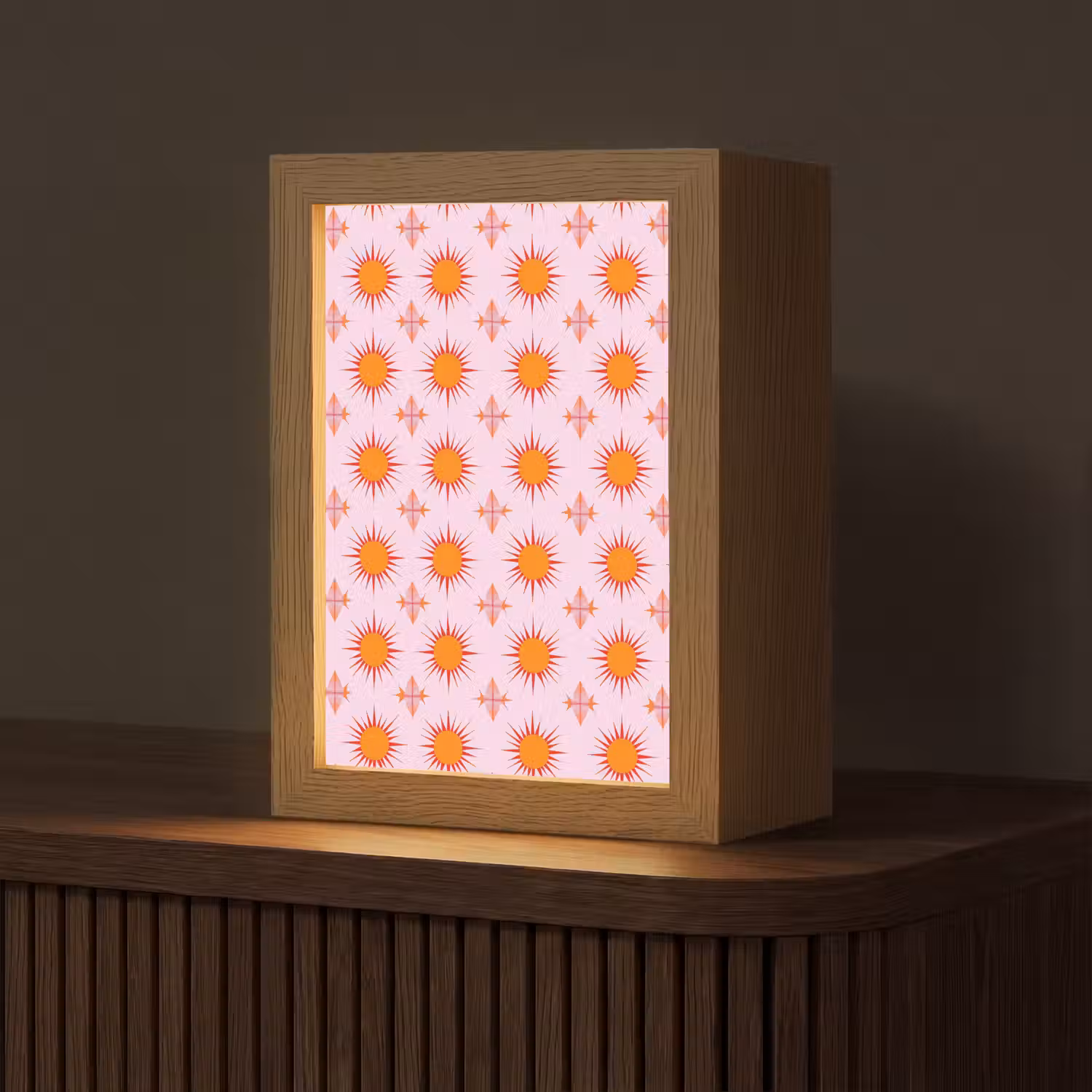 Zon - Patroon - Roze Light Box met kabel (Tafellamp) klein 925 -z3d_website