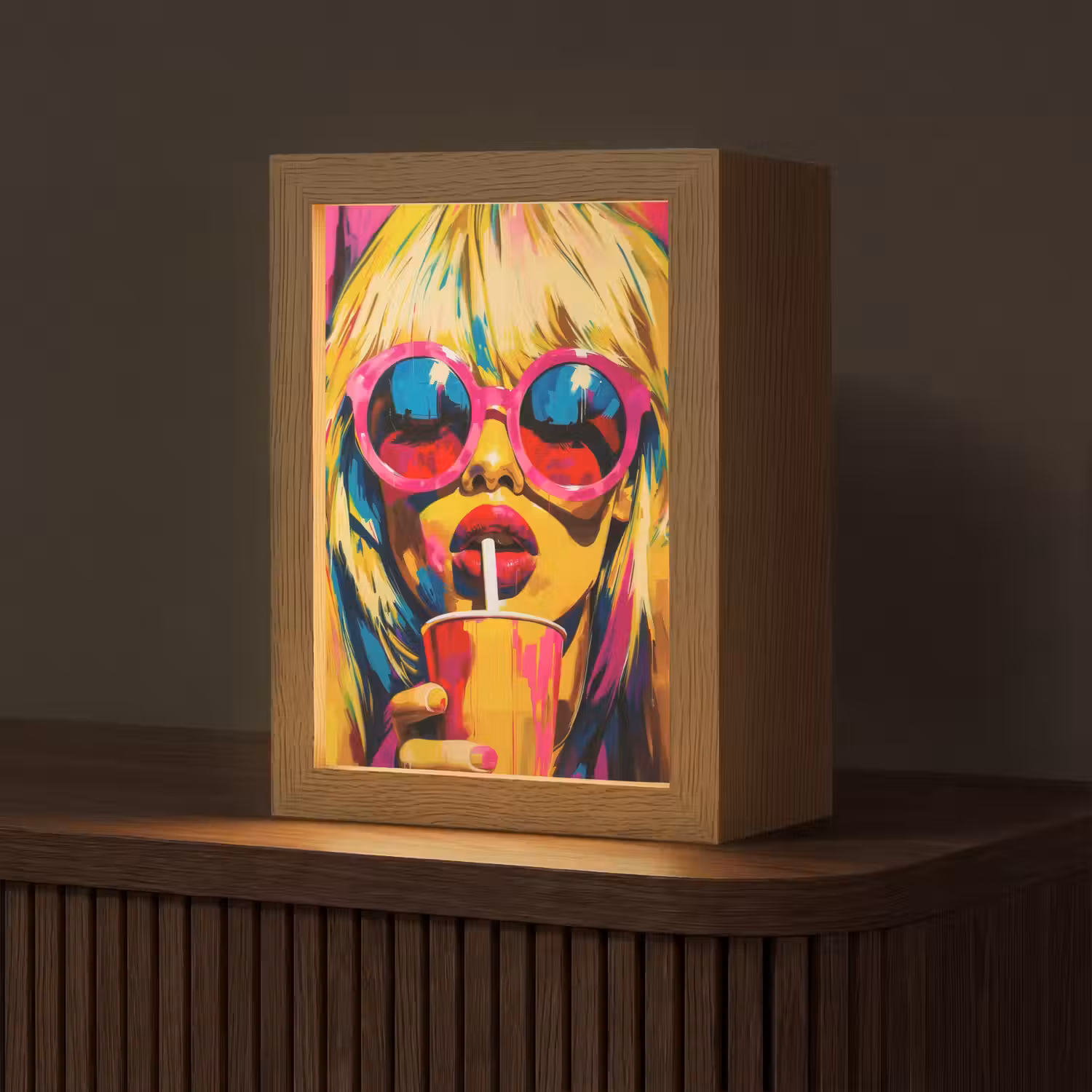 Zonnebril - Roze - Vrouw - Rietje Light Box met kabel (Tafellamp) klein -z3d_website