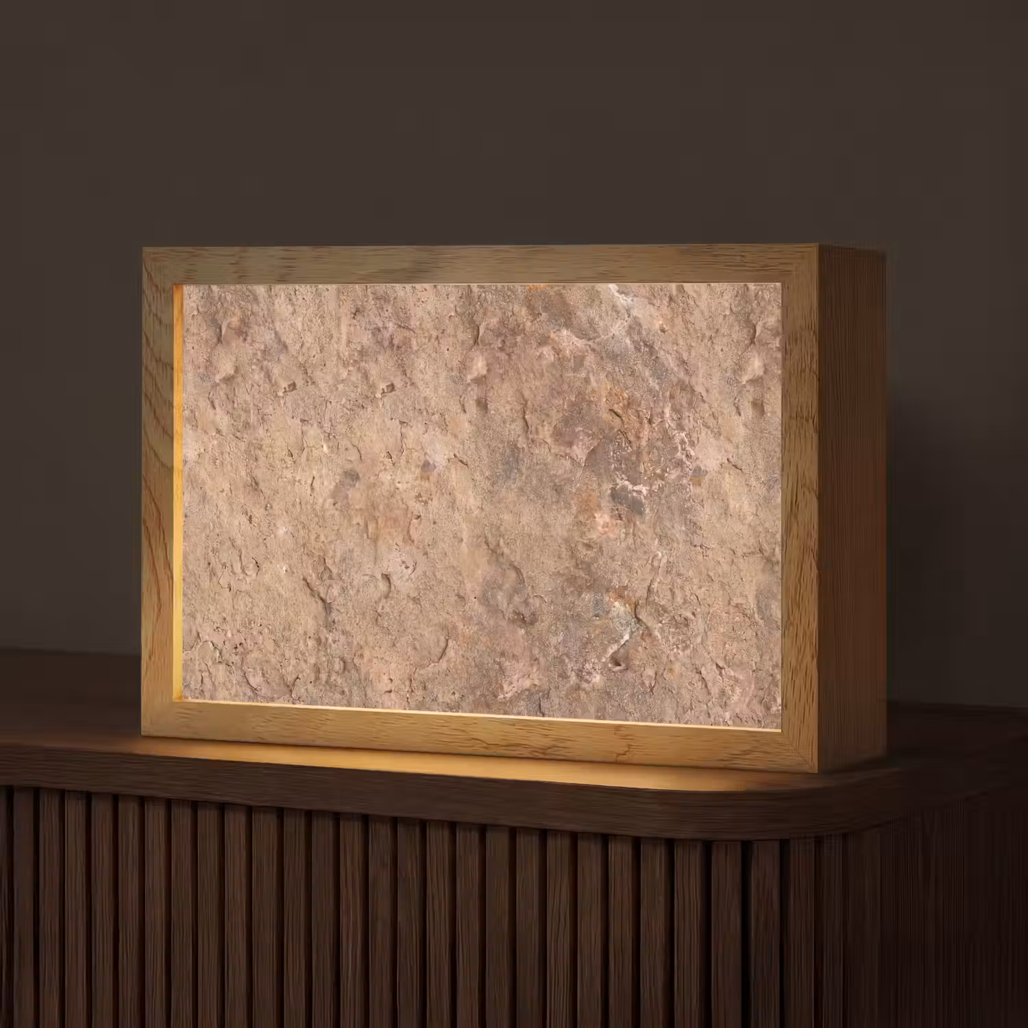 Steen - Natuur - Textuur - Abstract - Bruin Light Box met kabel (Tafellamp) klein -z3d_website