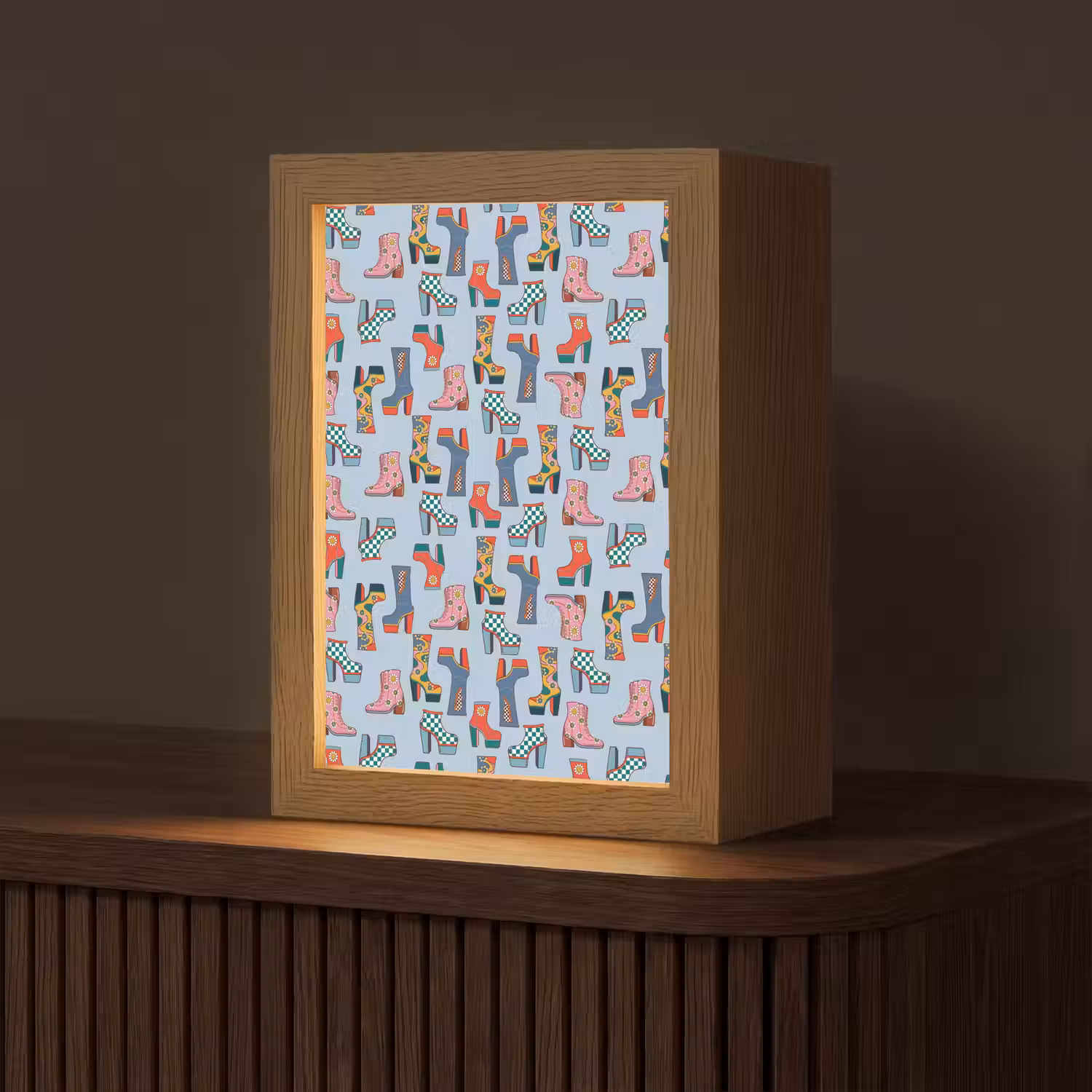 Laarzen - Patroon - Disco Light Box met kabel (Tafellamp) klein 925 -z3d_website