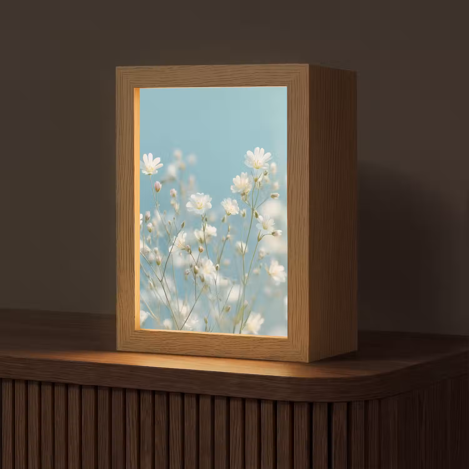 Stengels - Bloemen - Lucht - Wit Light Box met kabel (Tafellamp) klein -z3d_website